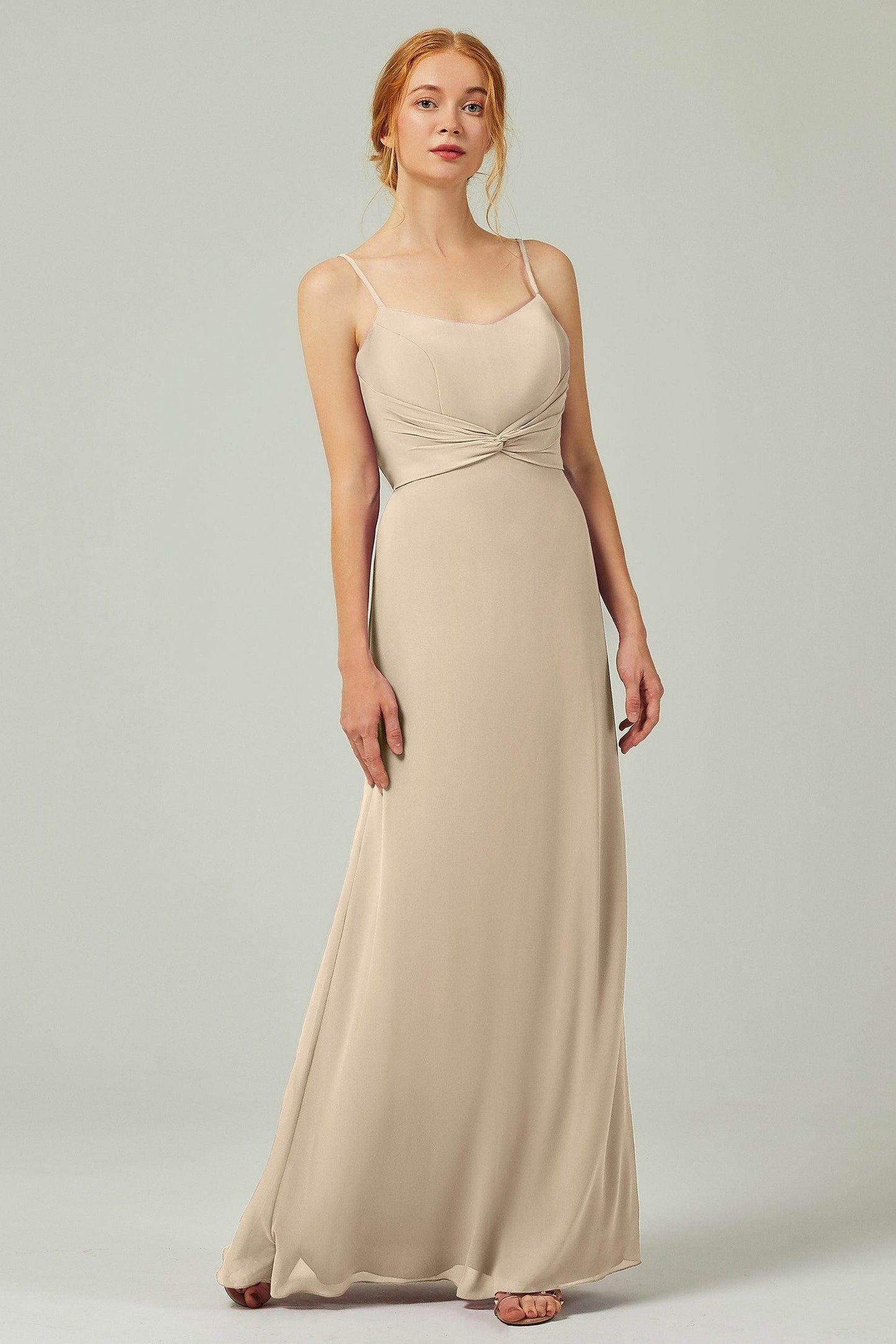 Sheath-Column Floor Length Chiffon Bridesmaid Dress CB0294 - COCOMELODY