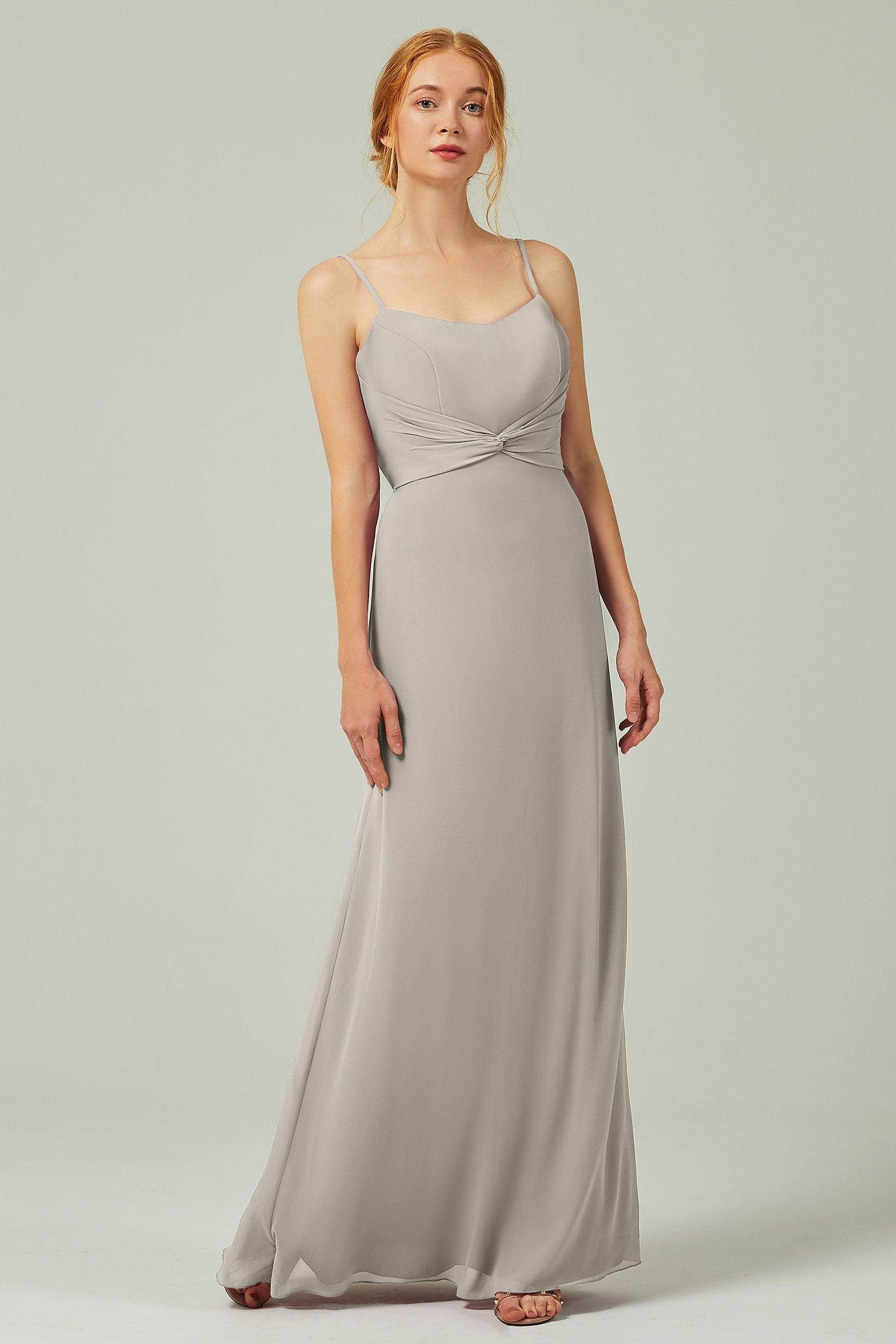 Sheath-Column Floor Length Chiffon Bridesmaid Dress CB0294 - COCOMELODY