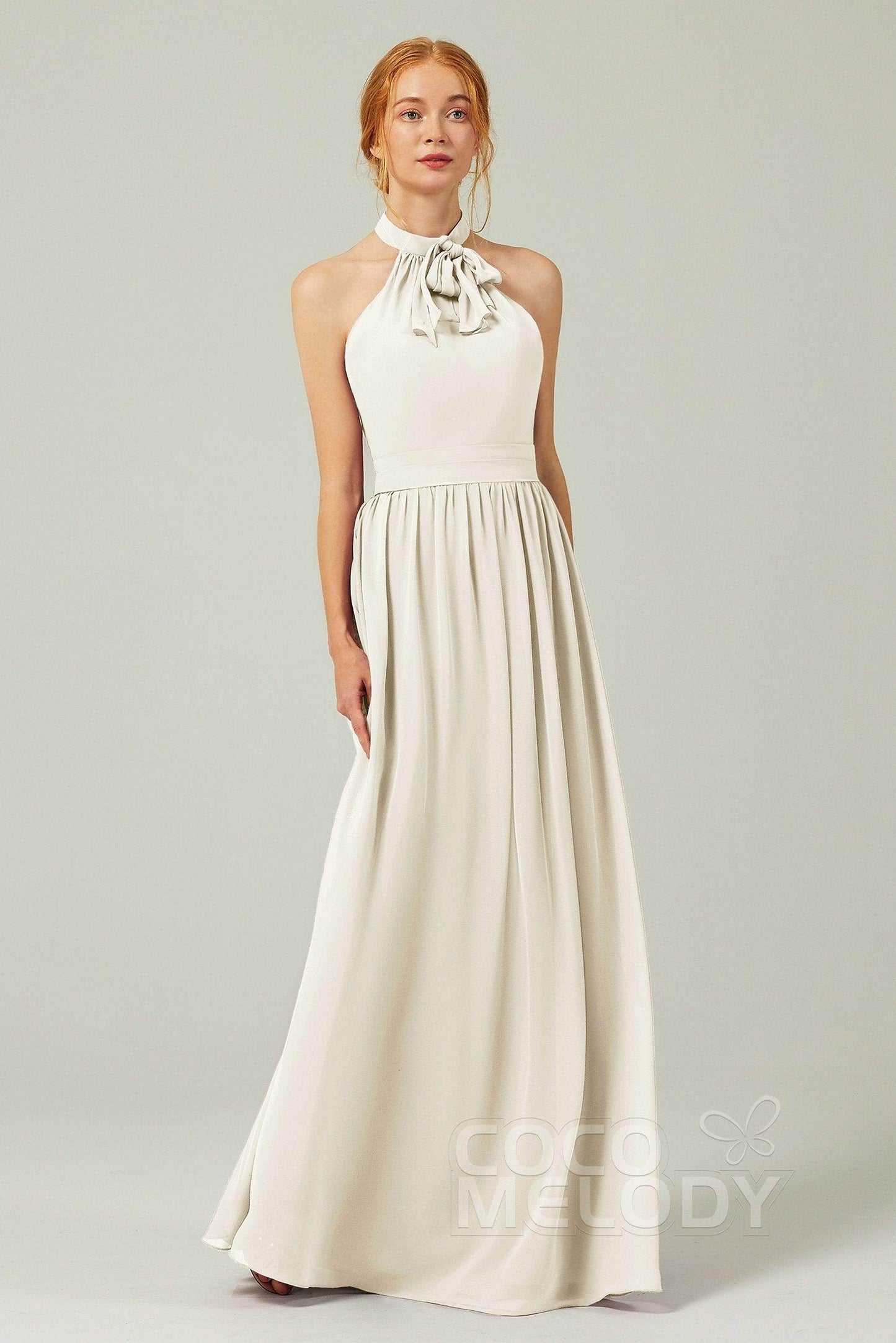 A-Line Floor Length Chiffon Bridesmaid Dress CB0295 - COCOMELODY