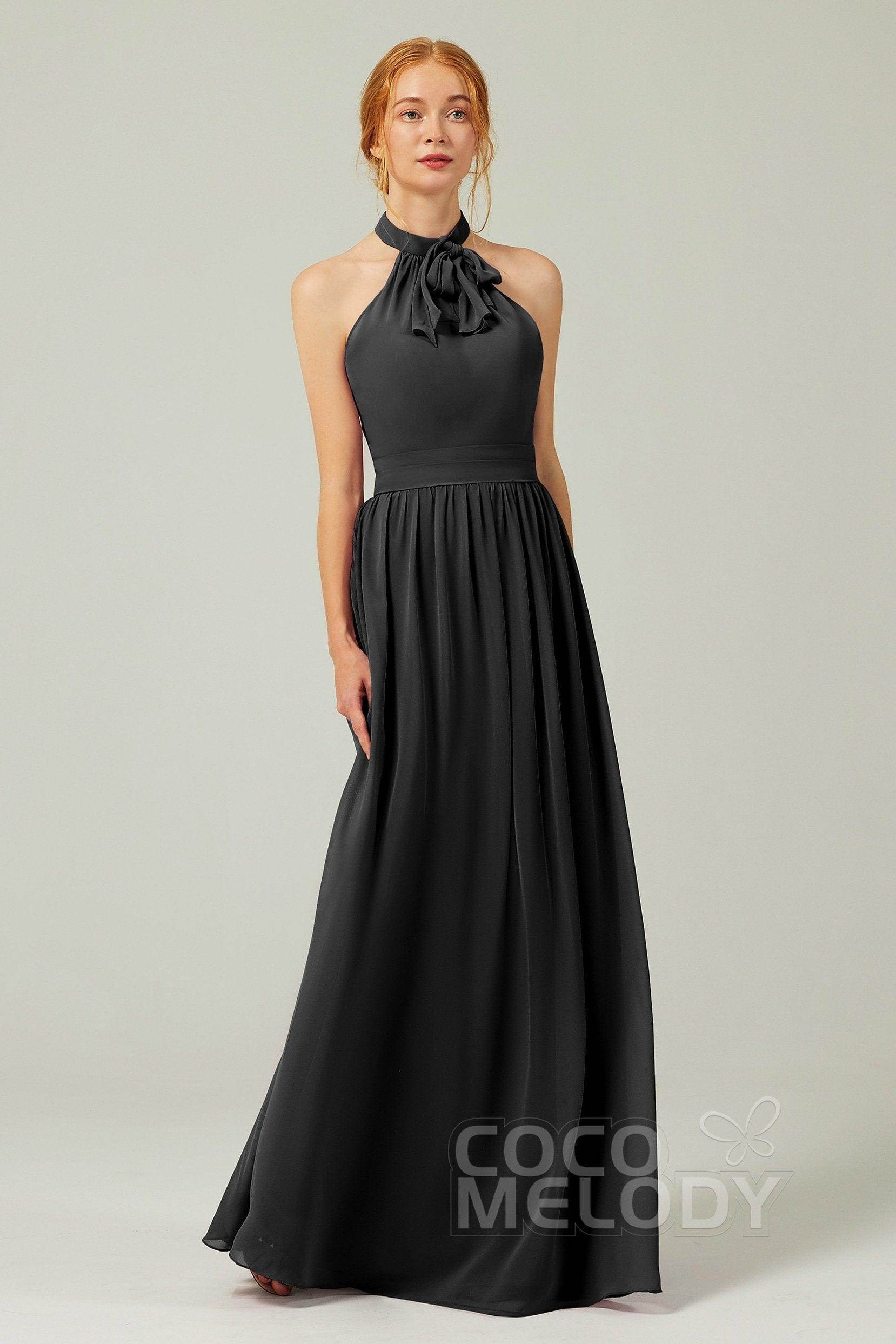 A-Line Floor Length Chiffon Bridesmaid Dress CB0295 - COCOMELODY