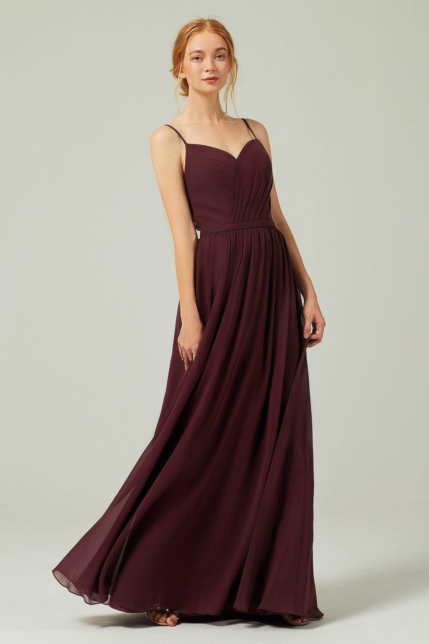 A-Line Floor Length Chiffon Bridesmaid Dress CB0296 - COCOMELODY