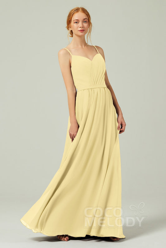 A-Line Floor Length Chiffon Bridesmaid Dress CB0296