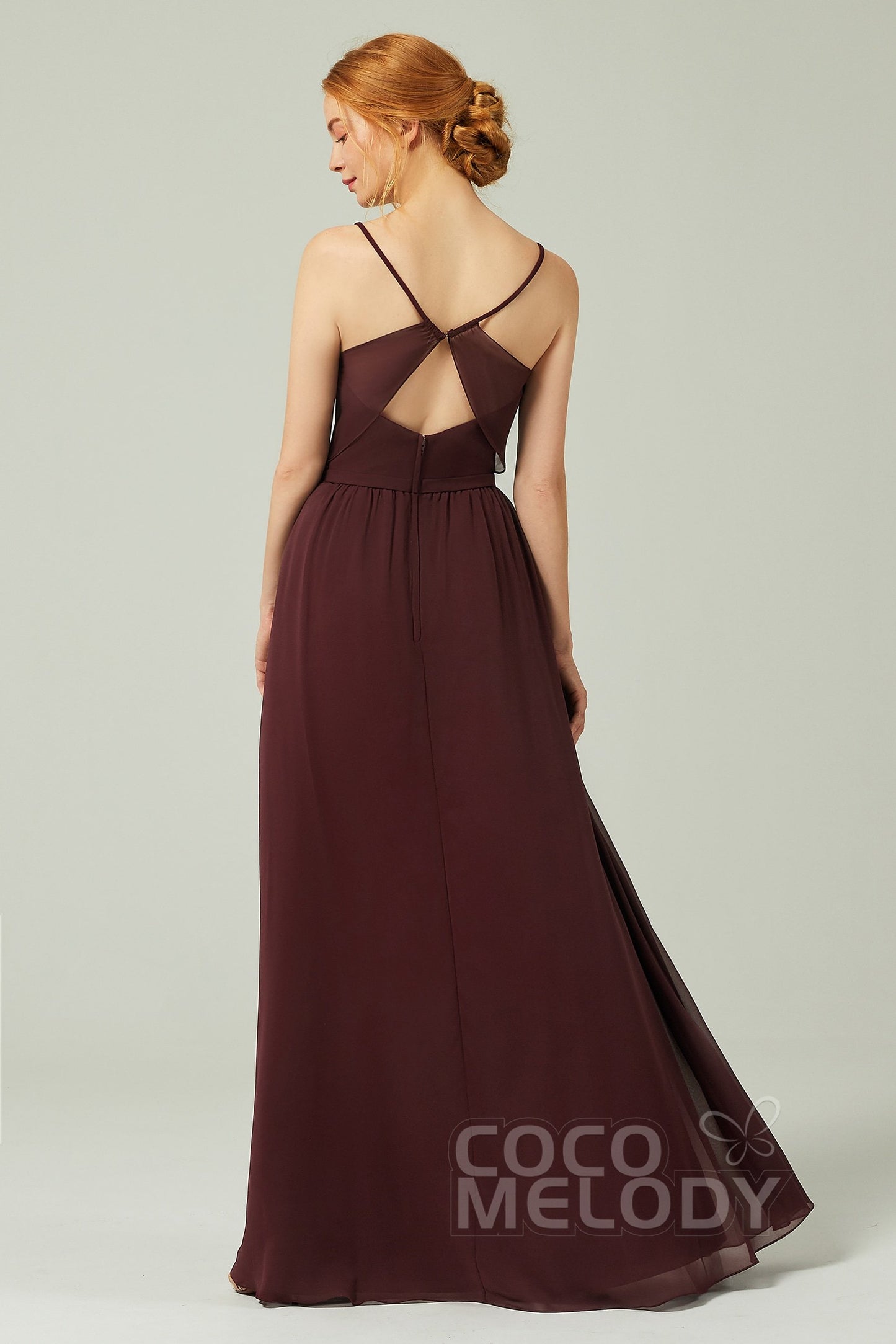 A-Line Floor Length Chiffon Bridesmaid Dress CB0296