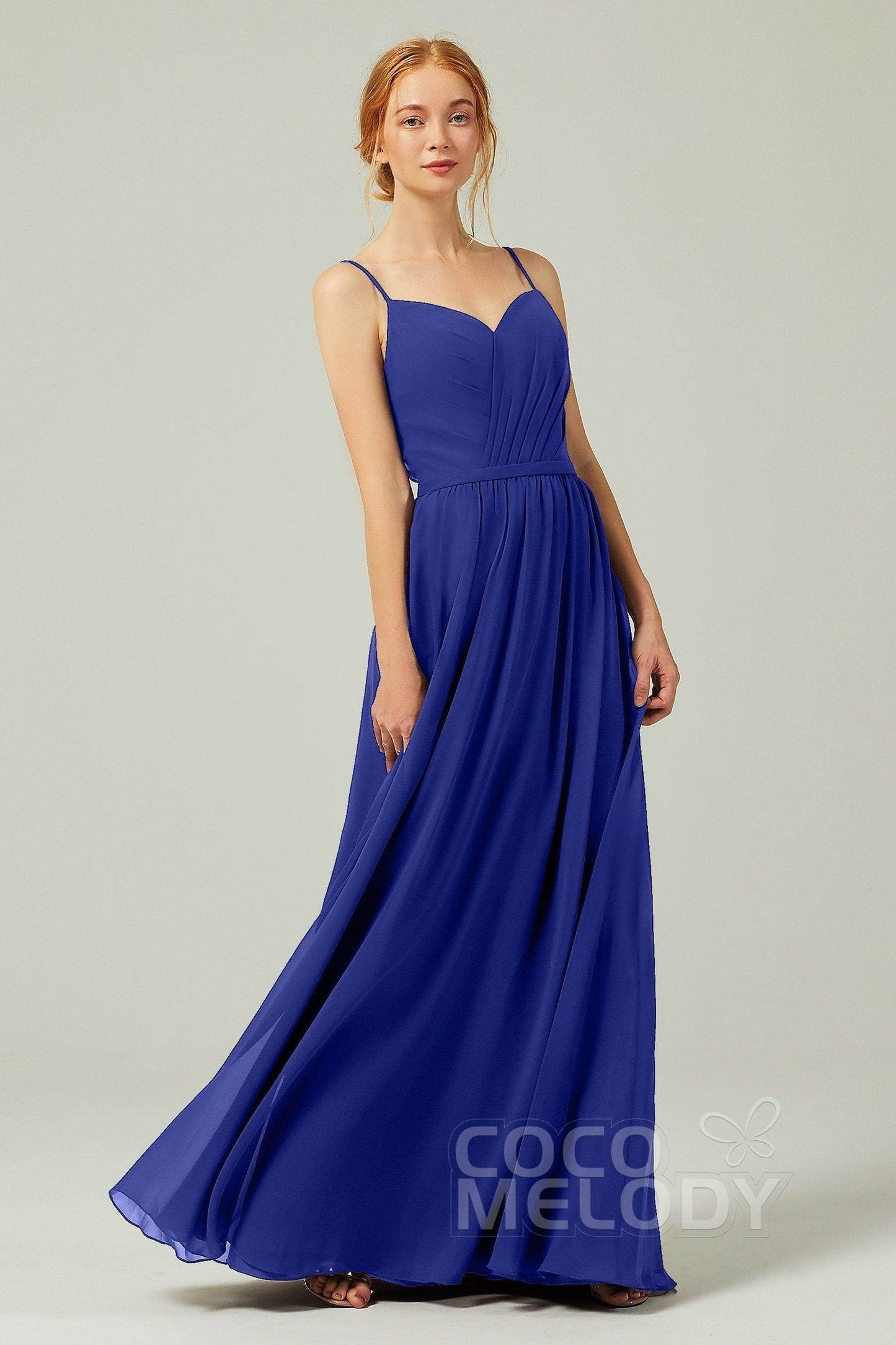 A-Line Floor Length Chiffon Bridesmaid Dress CB0296 - COCOMELODY