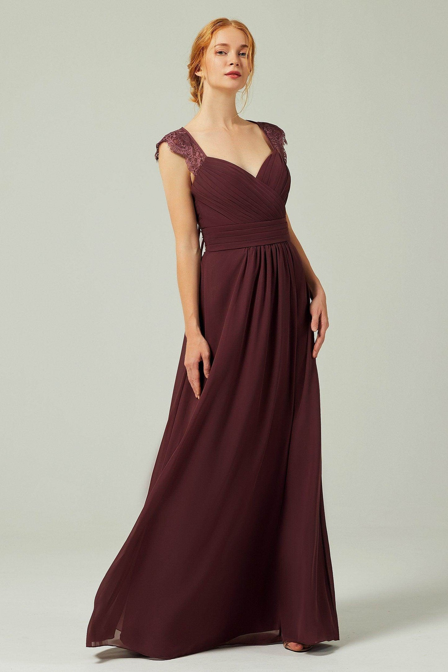 A-Line Floor Length Chiffon Bridesmaid Dress Formal Dresses CB0298 - COCOMELODY