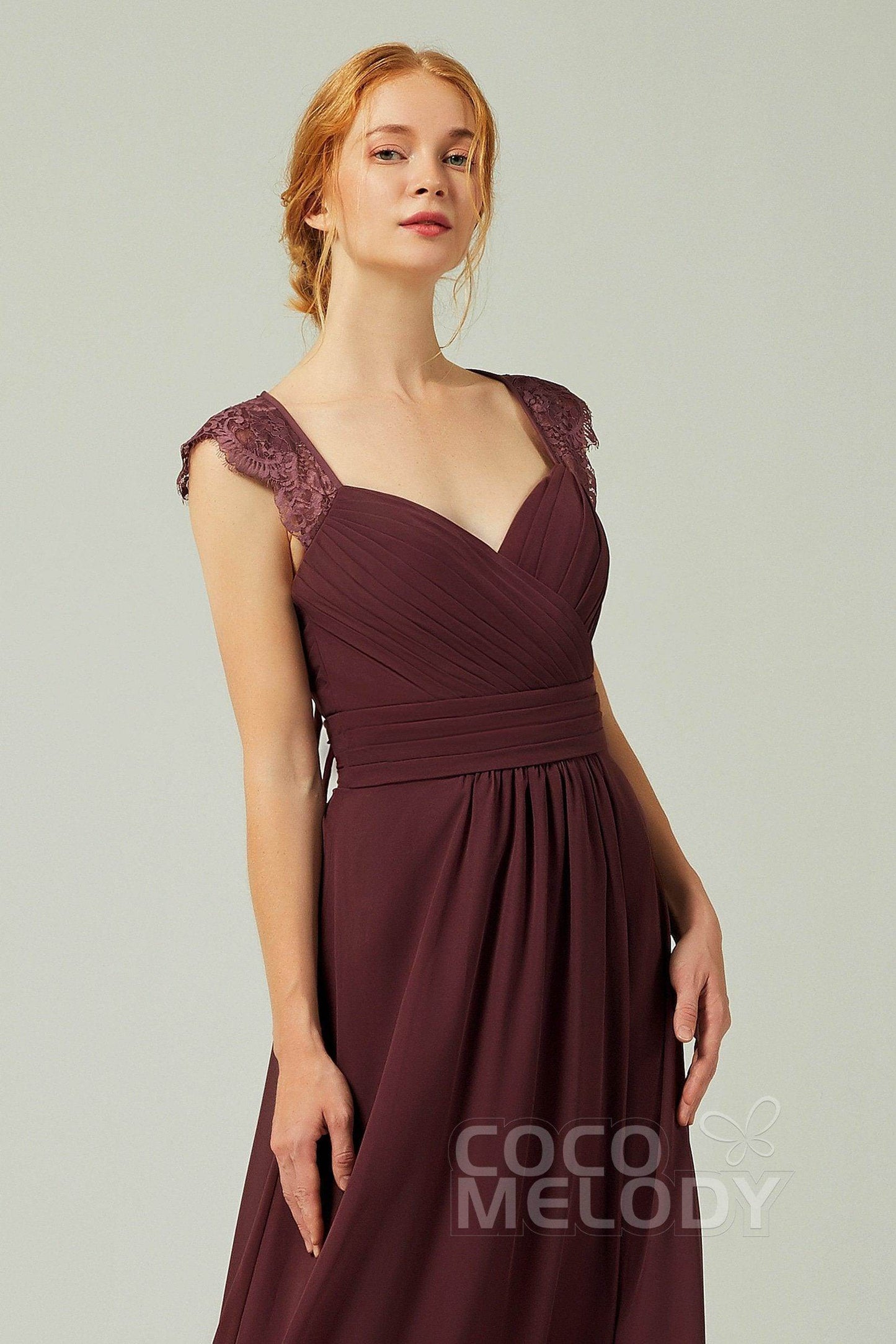 A-Line Floor Length Chiffon Bridesmaid Dress Formal Dresses CB0298 - COCOMELODY
