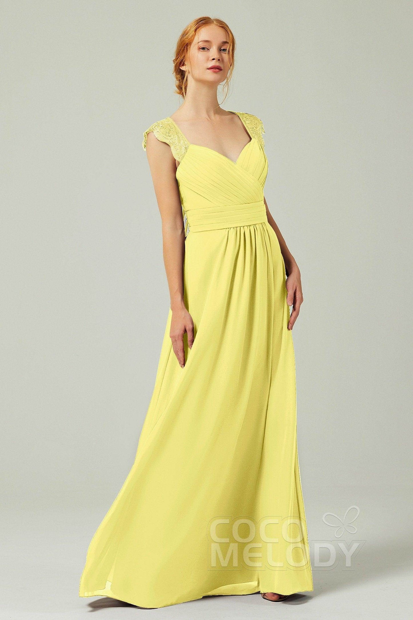 A-Line Floor Length Chiffon Bridesmaid Dress Formal Dresses CB0298 - COCOMELODY