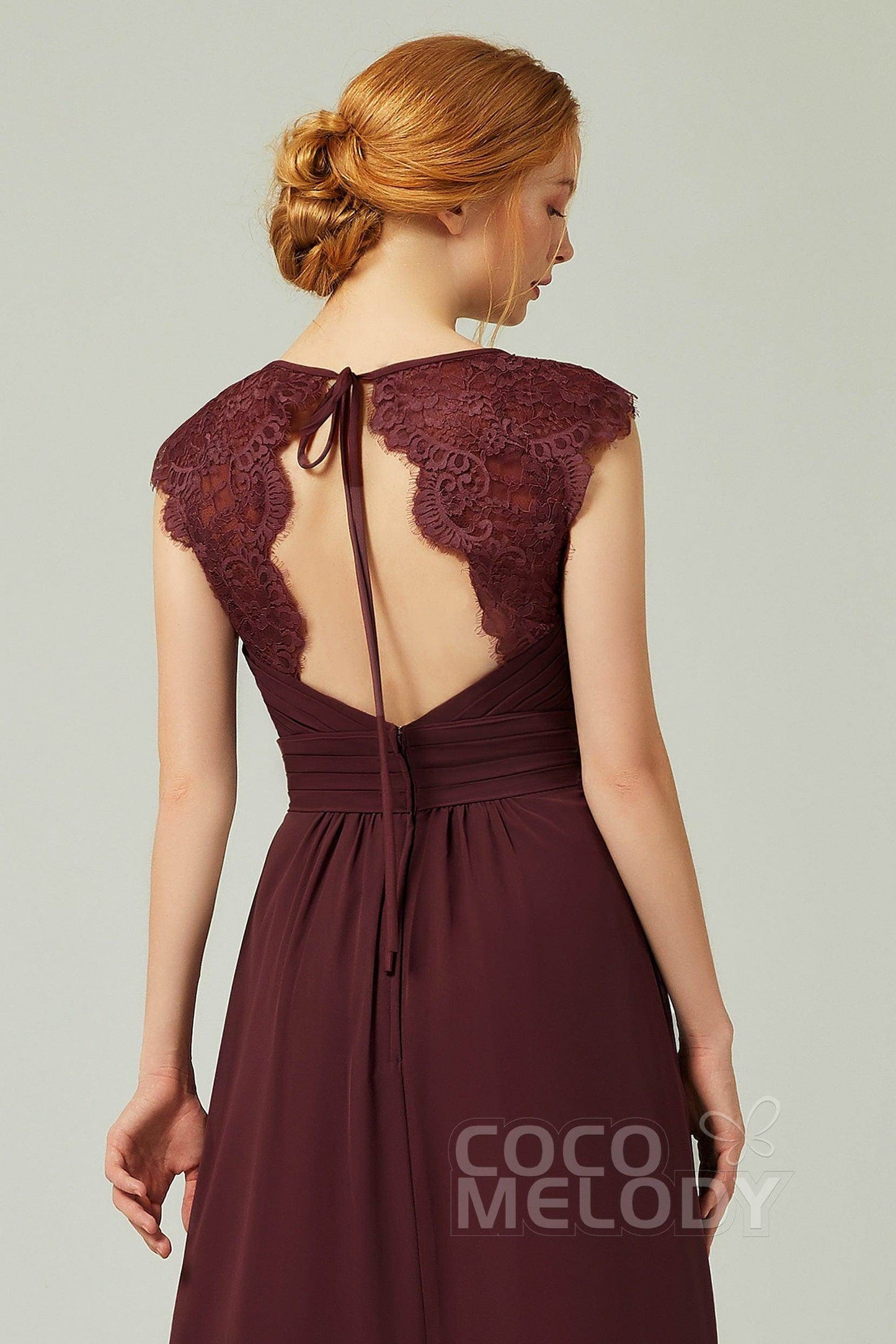 A-Line Floor Length Chiffon Bridesmaid Dress Formal Dresses CB0298 - COCOMELODY