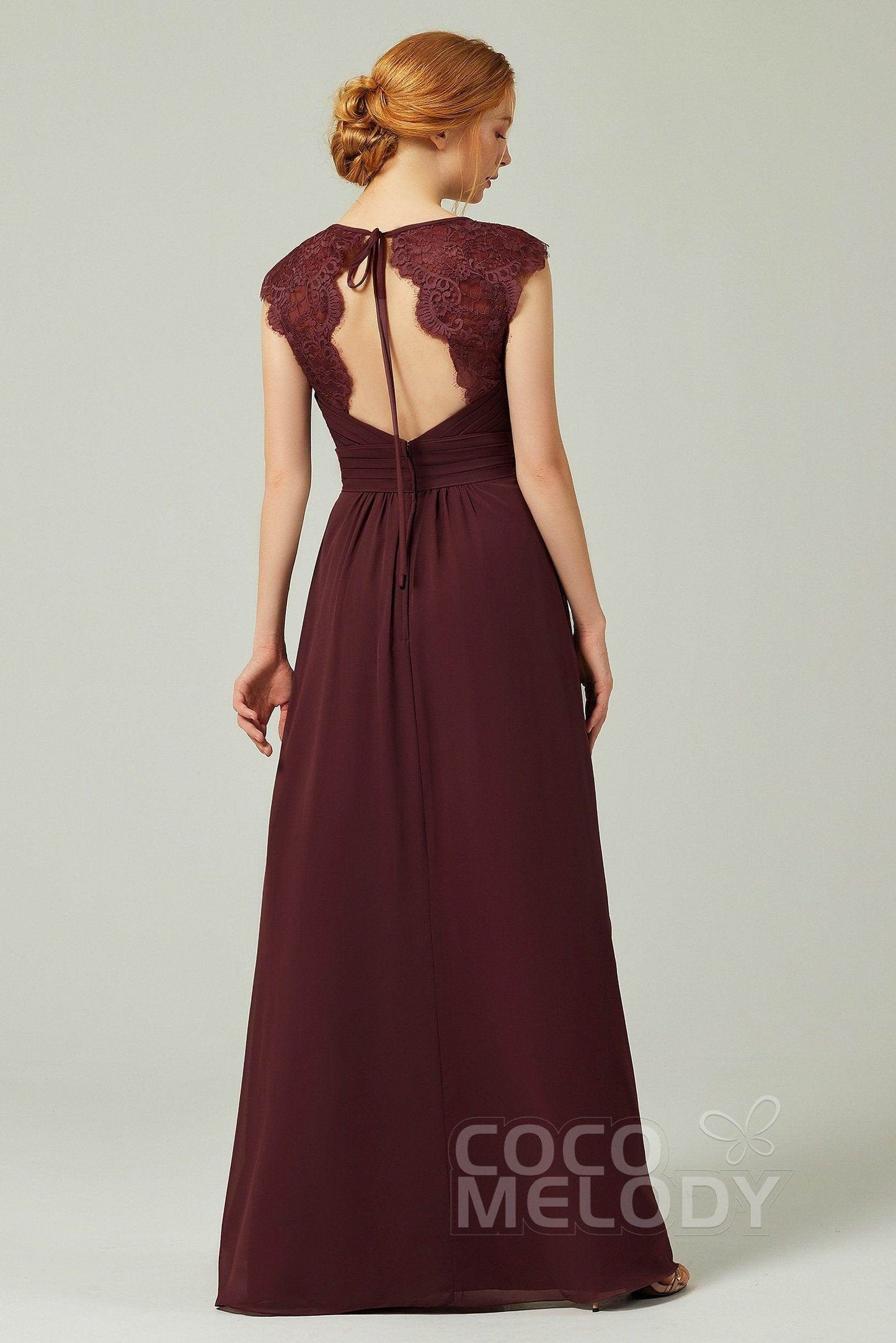 A-Line Floor Length Chiffon Bridesmaid Dress Formal Dresses CB0298 - COCOMELODY