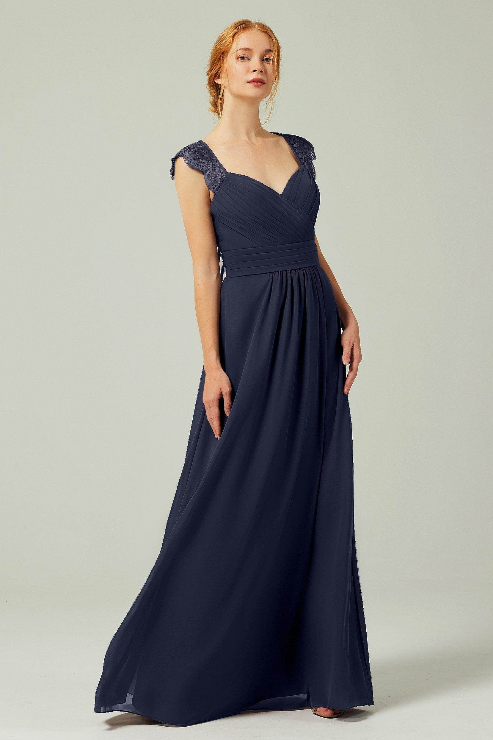 A-Line Floor Length Chiffon Bridesmaid Dress Formal Dresses CB0298 - COCOMELODY