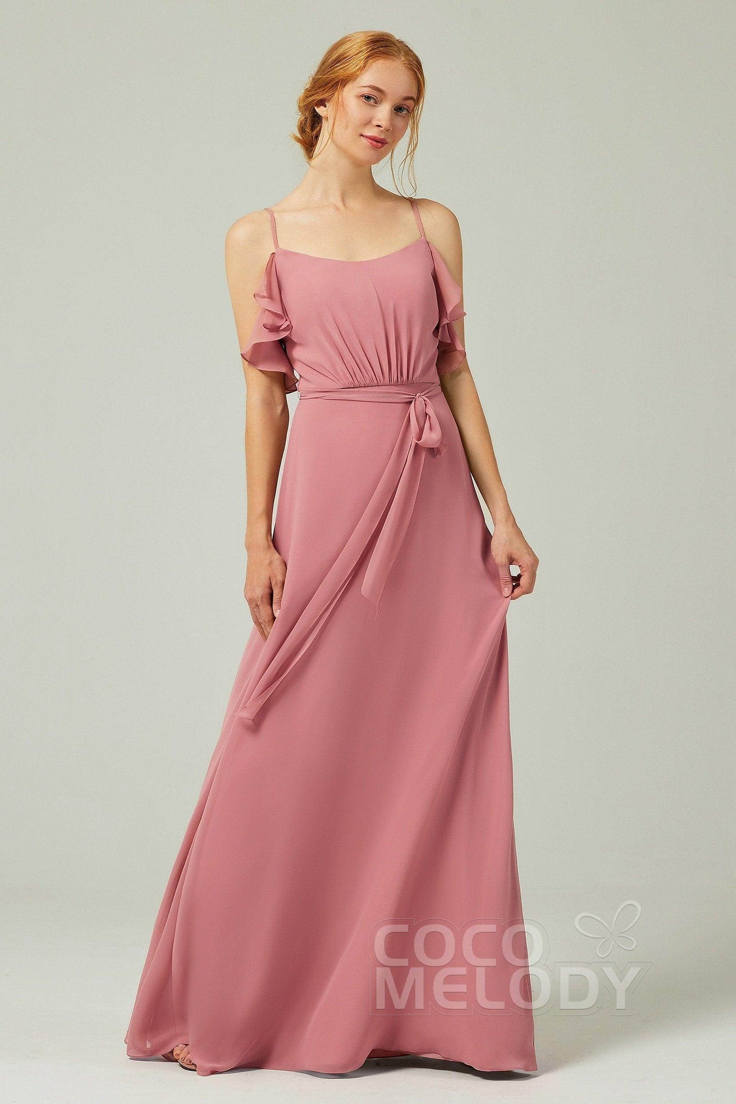 A-Line Floor Length Chiffon Bridesmaid Dress CB0299