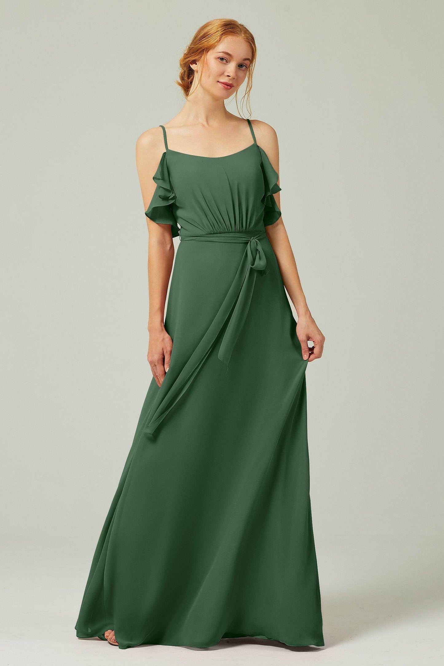 A-Line Floor Length Chiffon Bridesmaid Dress CB0299 - COCOMELODY