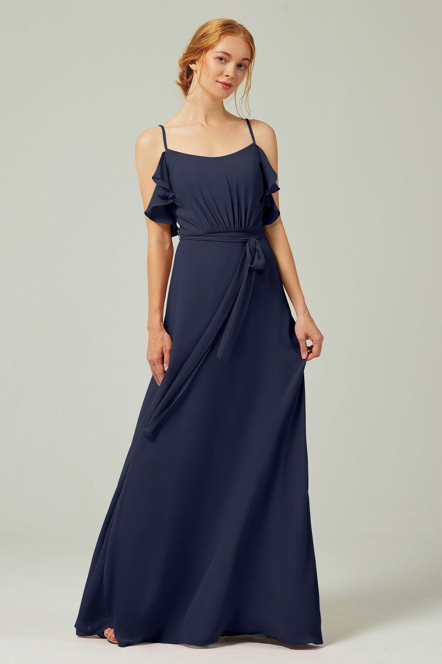 A-Line Floor Length Chiffon Bridesmaid Dress CB0299 - COCOMELODY
