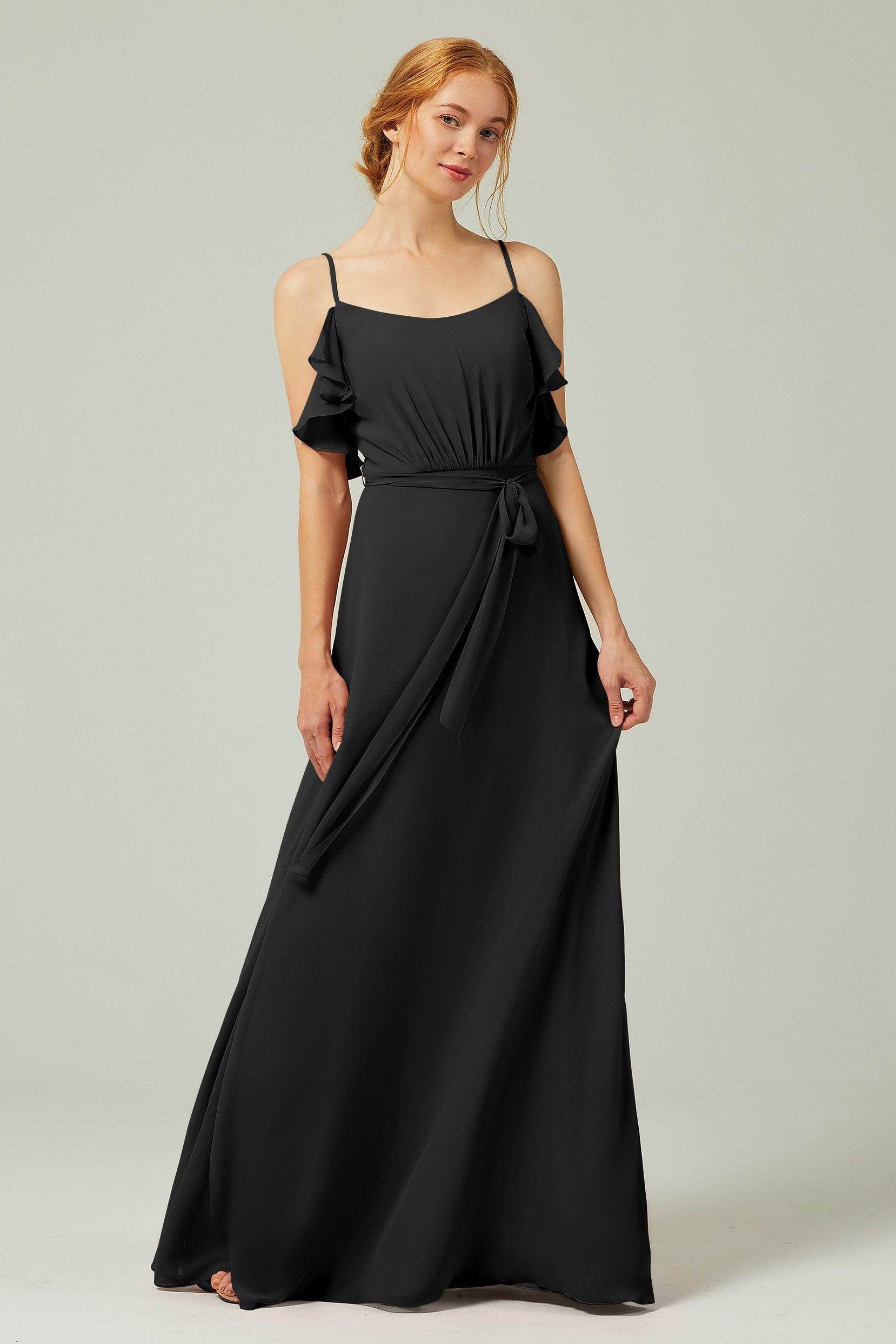 A-Line Floor Length Chiffon Bridesmaid Dress CB0299 - COCOMELODY