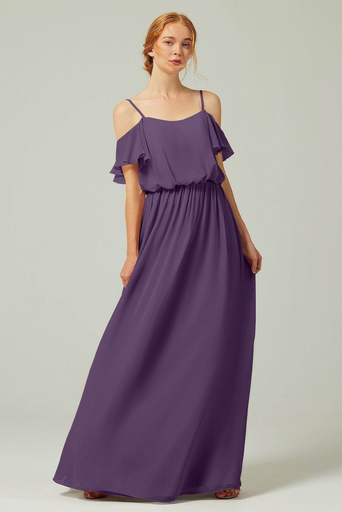 A-Line Floor Length Chiffon Bridesmaid Dress CB0300 - COCOMELODY