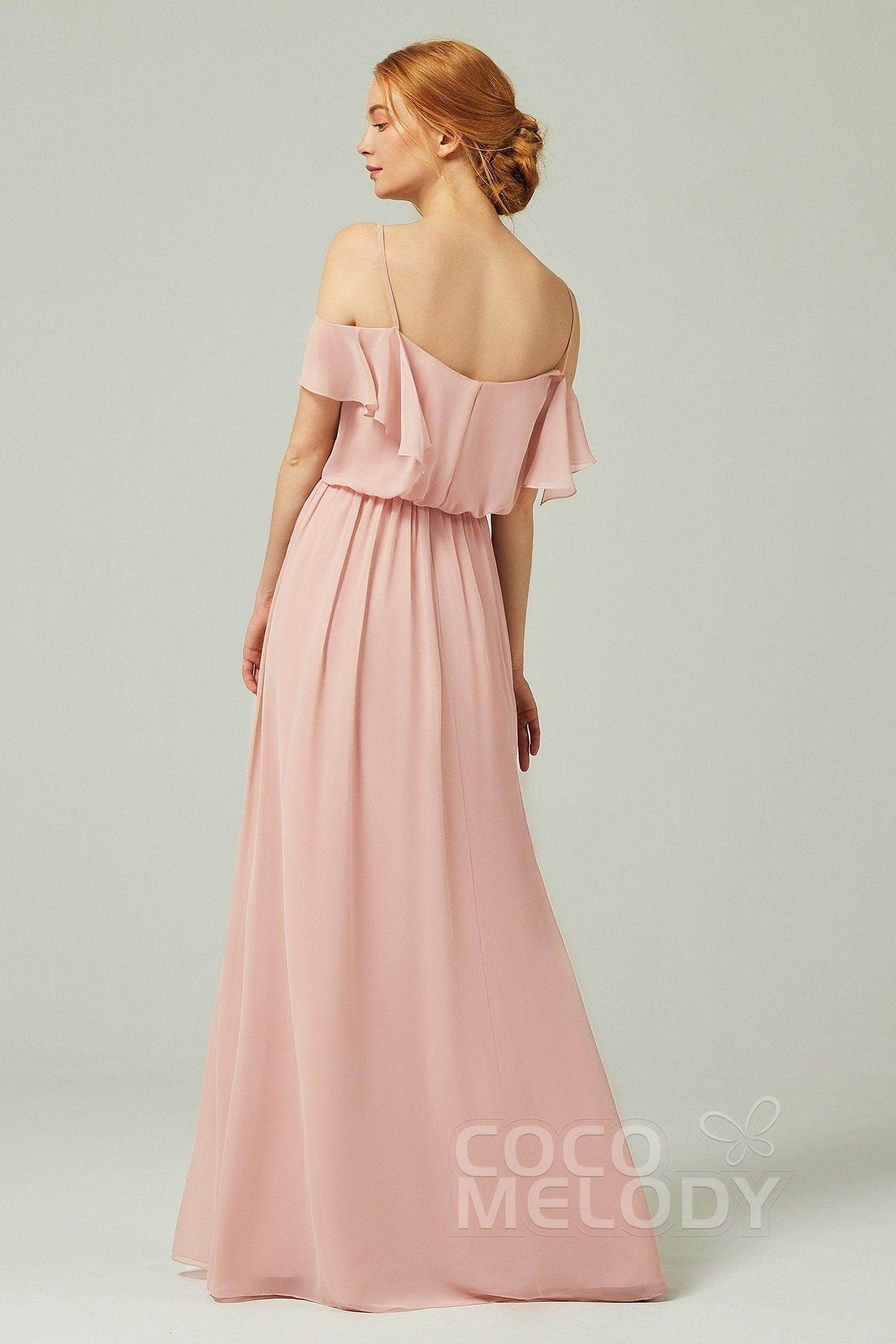 A-Line Floor Length Chiffon Bridesmaid Dress CB0300 - COCOMELODY
