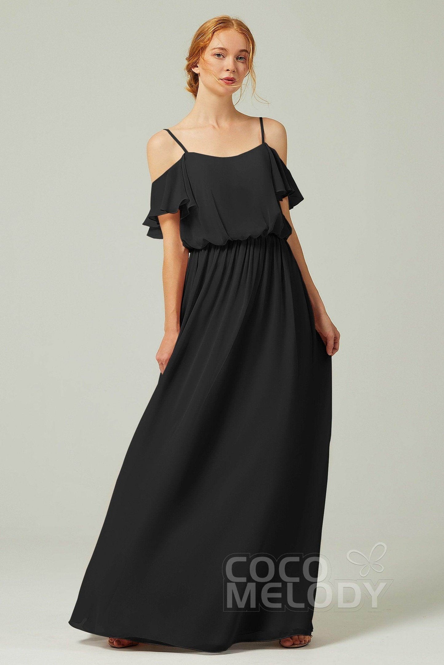 A-Line Floor Length Chiffon Bridesmaid Dress CB0300 - COCOMELODY