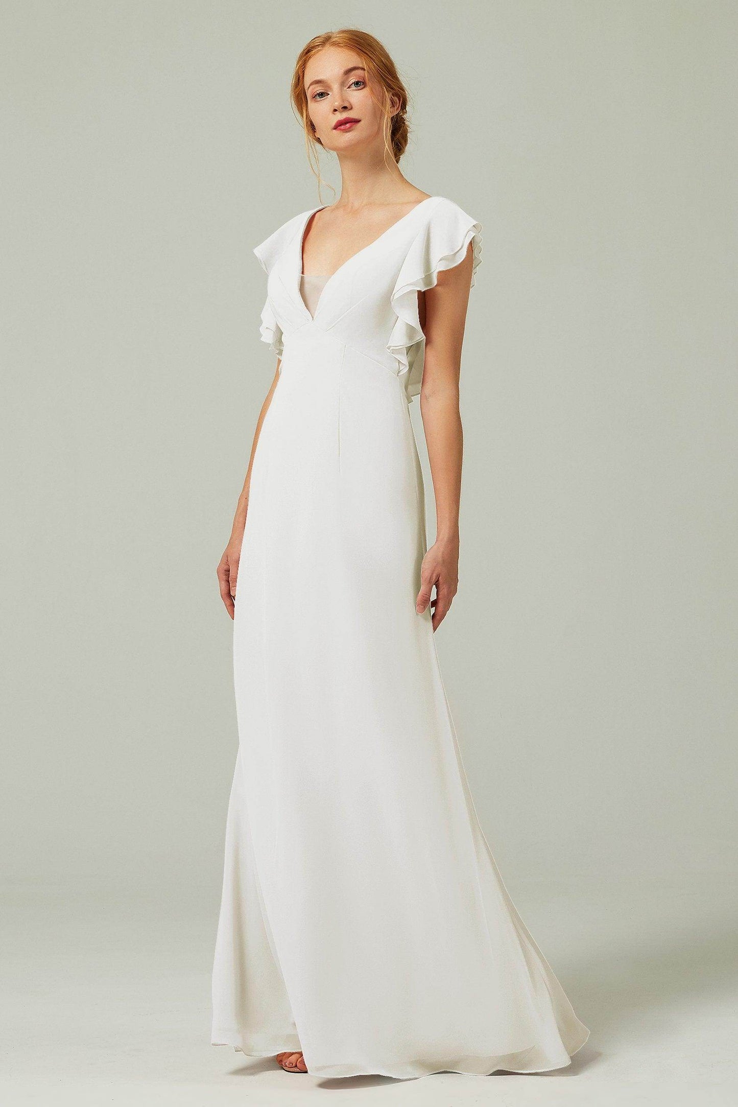 Sheath-Column Floor Length Chiffon Bridesmaid Dress CB0304 - COCOMELODY