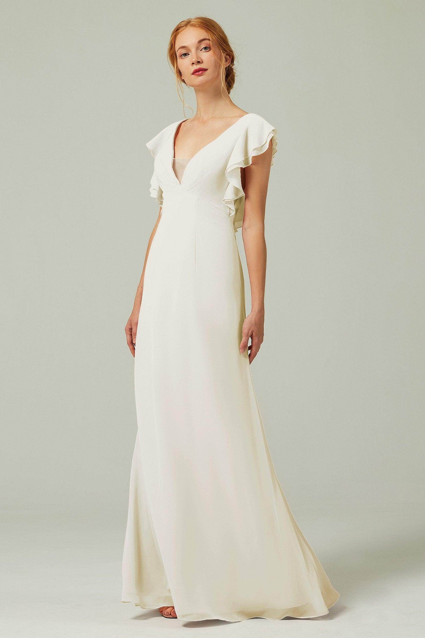 Sheath-Column Floor Length Chiffon Bridesmaid Dress CB0304 - COCOMELODY