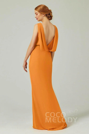 Sheath-Column Sweep-Brush Chiffon Dresses CB0310CS - COCOMELODY