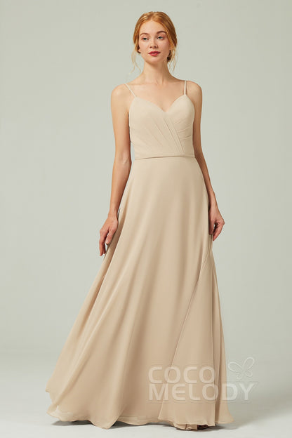 A-Line Floor Length Chiffon Bridesmaid Dress CB0312