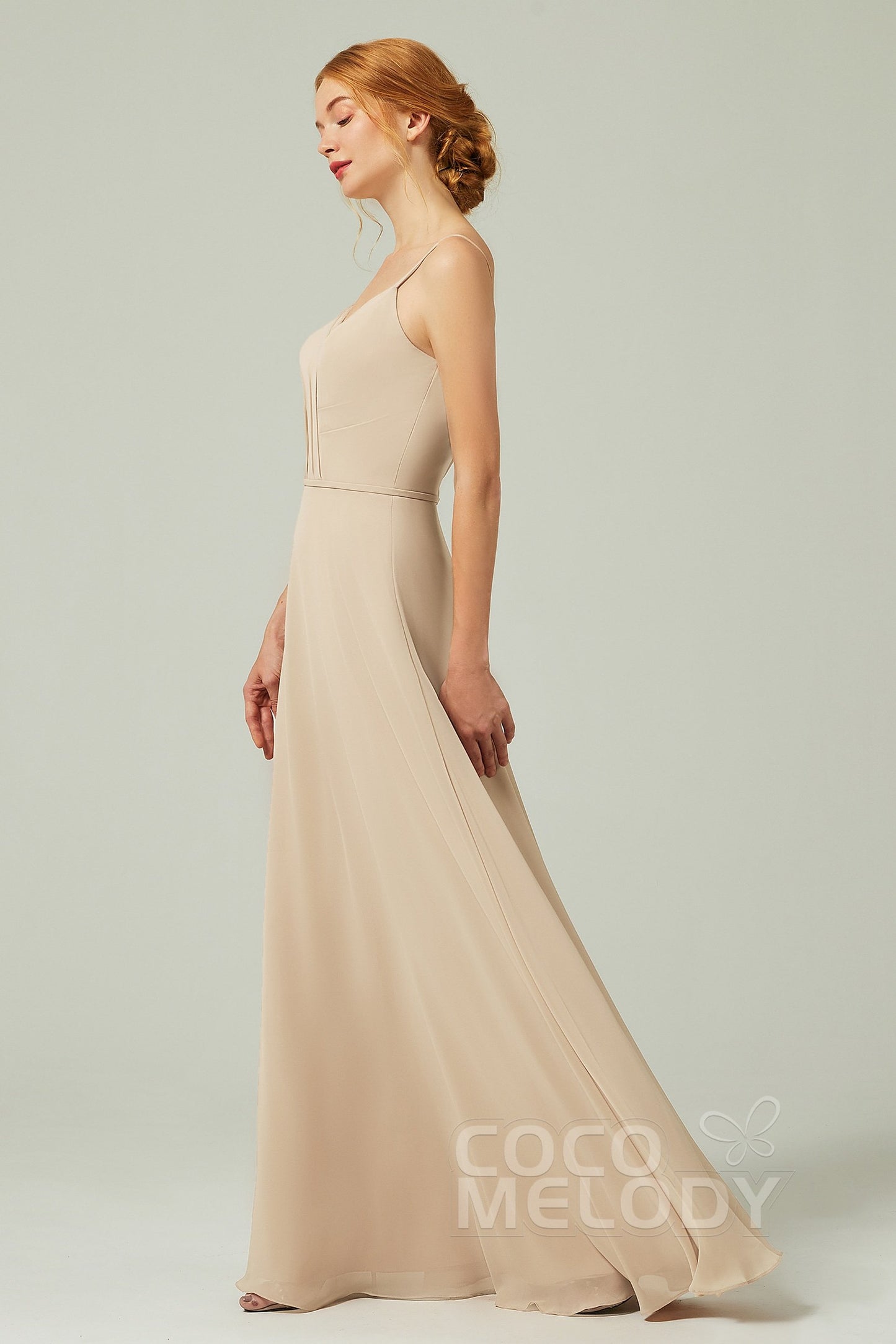 A-Line Floor Length Chiffon Bridesmaid Dress CB0312