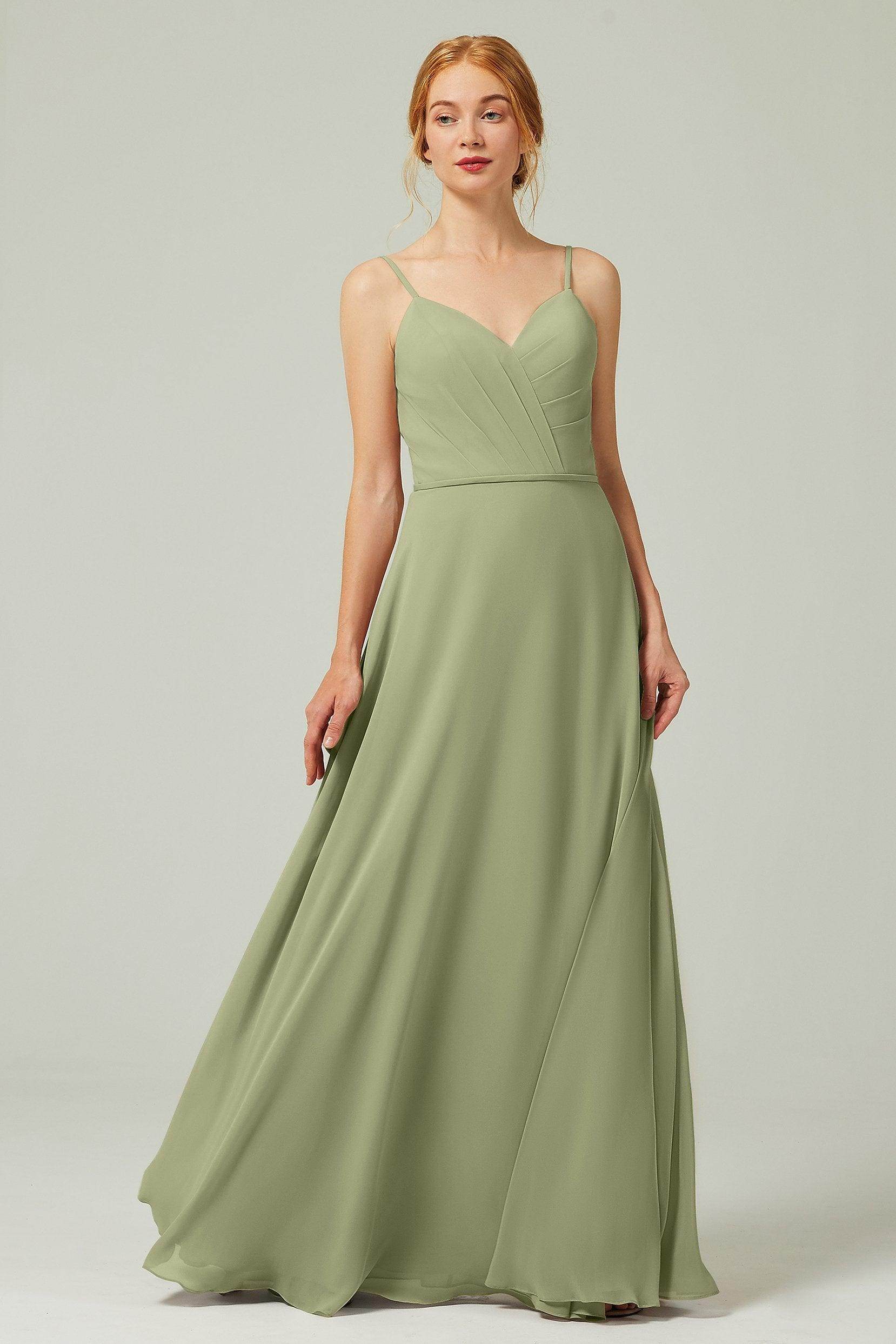 A-Line Floor Length Chiffon Bridesmaid Dress CB0312 - COCOMELODY