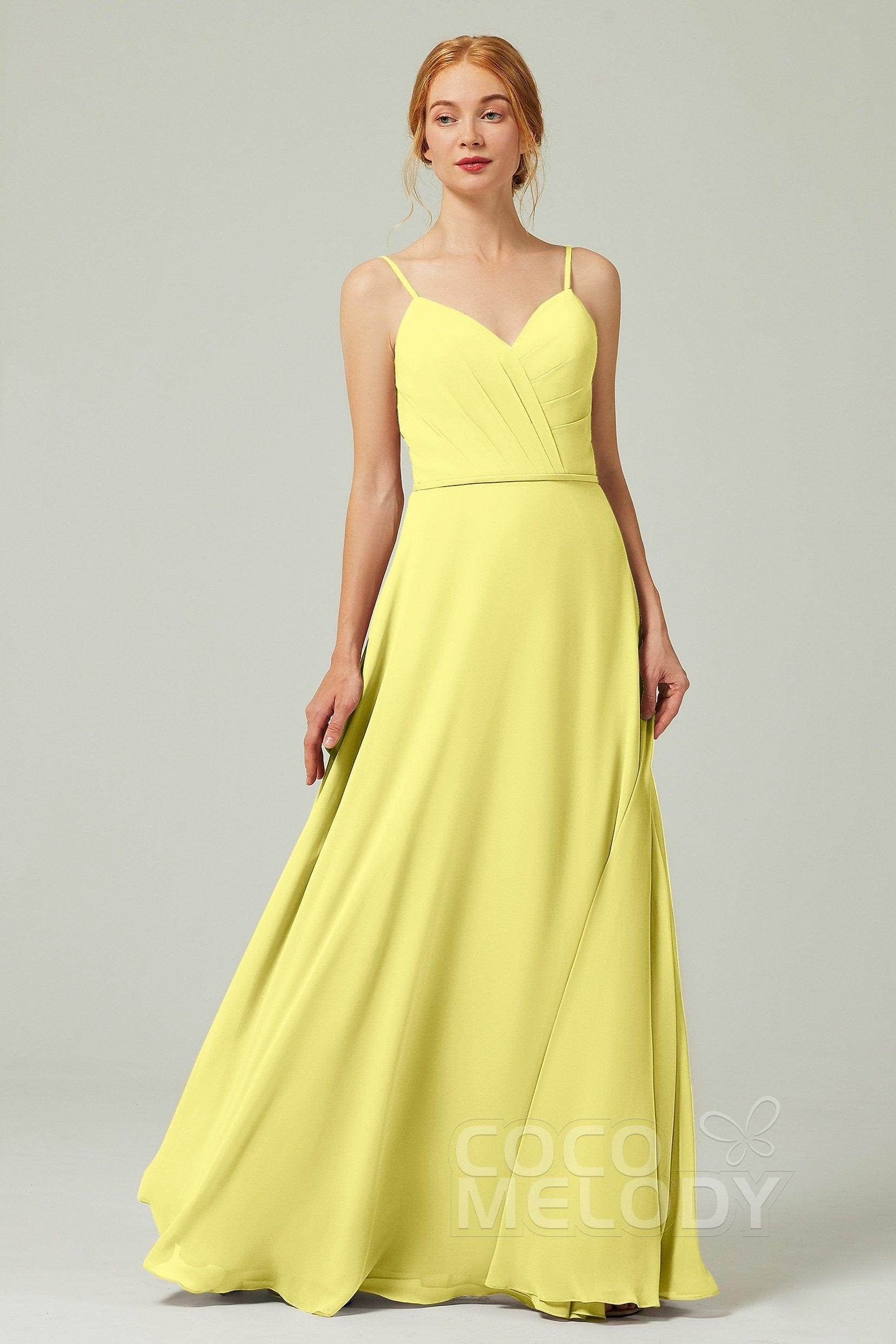 A-Line Floor Length Chiffon Bridesmaid Dress CB0312 - COCOMELODY