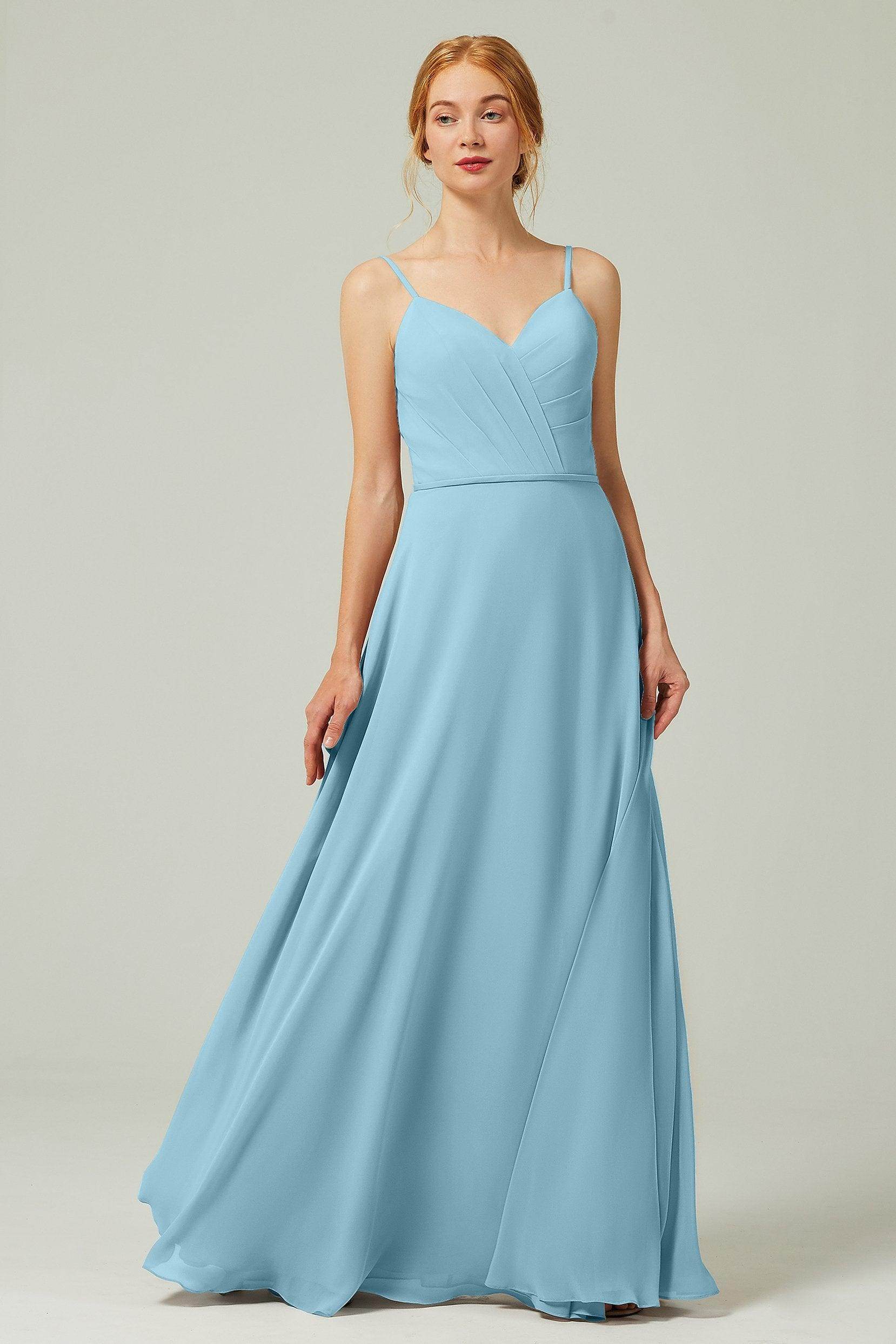 A-Line Floor Length Chiffon Bridesmaid Dress CB0312 - COCOMELODY