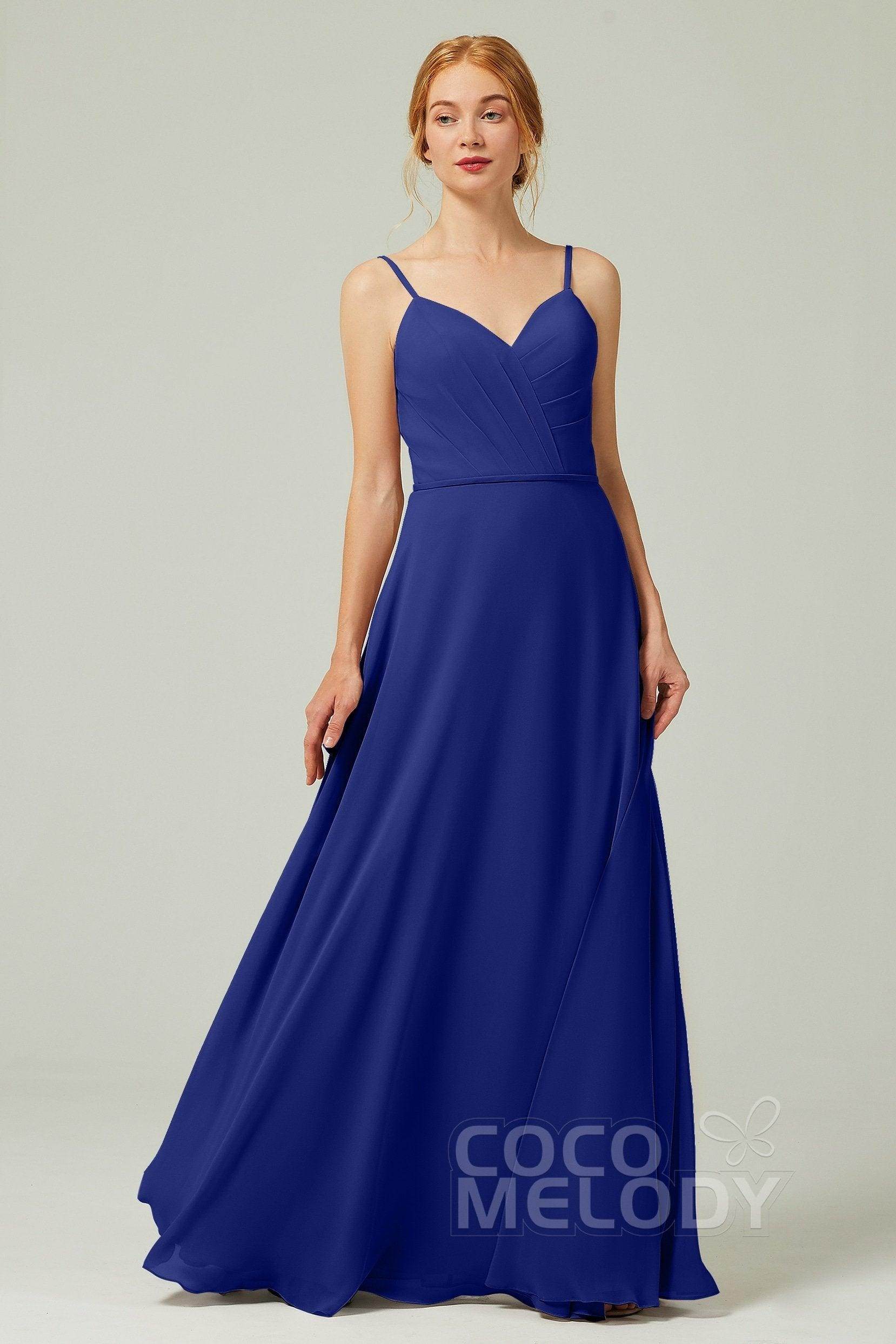 A-Line Floor Length Chiffon Bridesmaid Dress CB0312 - COCOMELODY