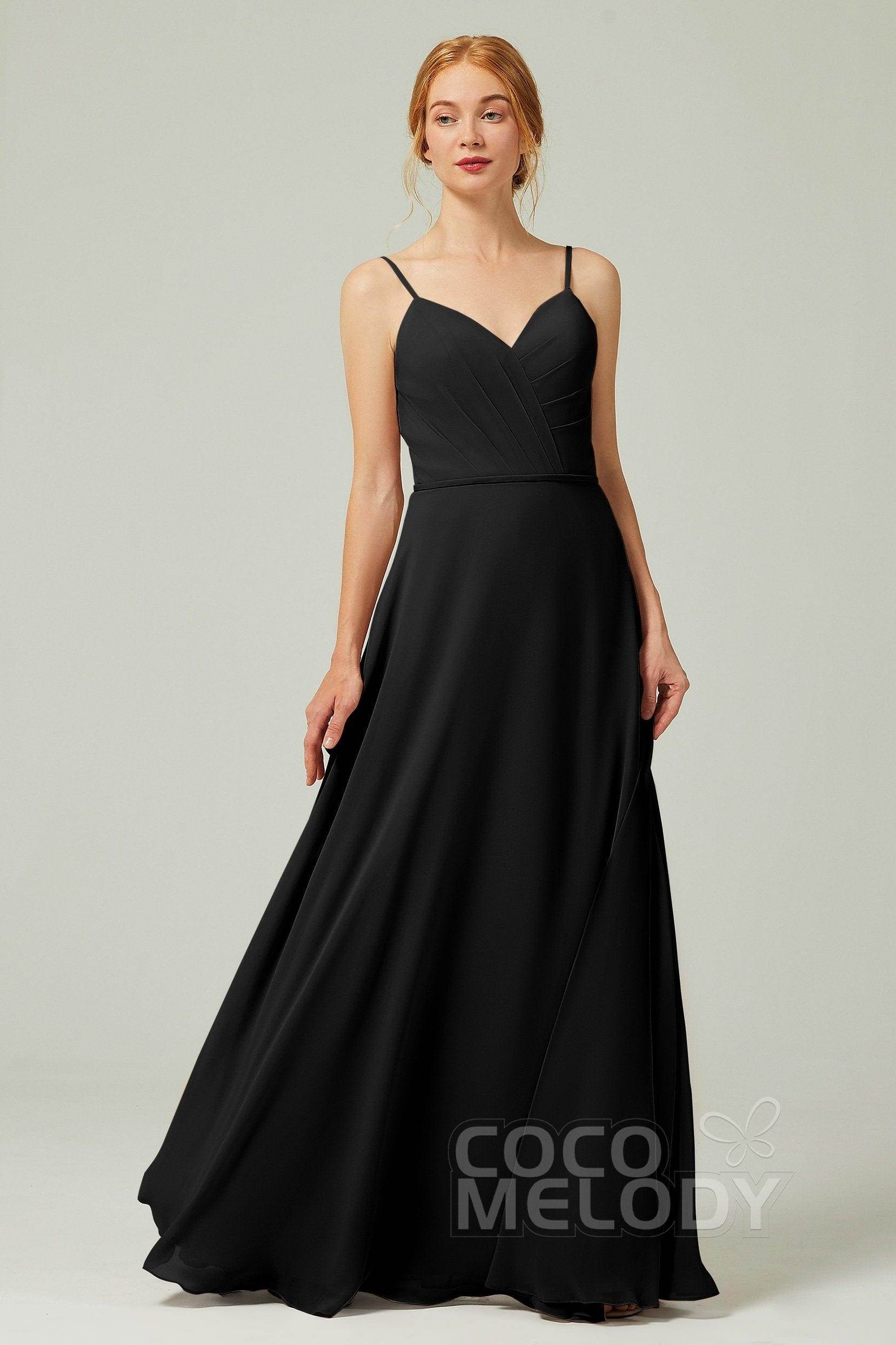 A-Line Floor Length Chiffon Bridesmaid Dress CB0312 - COCOMELODY