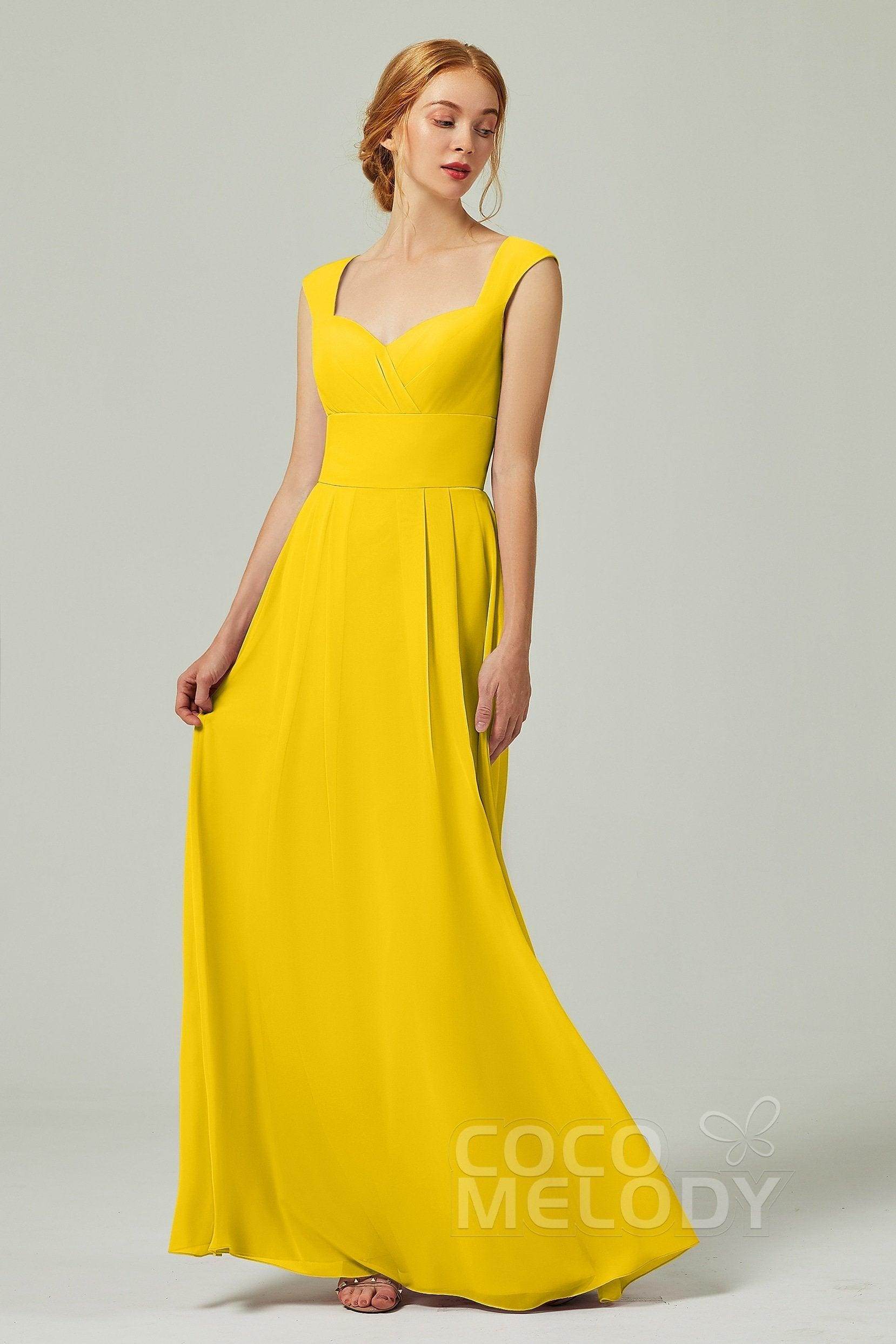 A-Line Floor Length Chiffon Bridesmaid Dress CB0315 - COCOMELODY