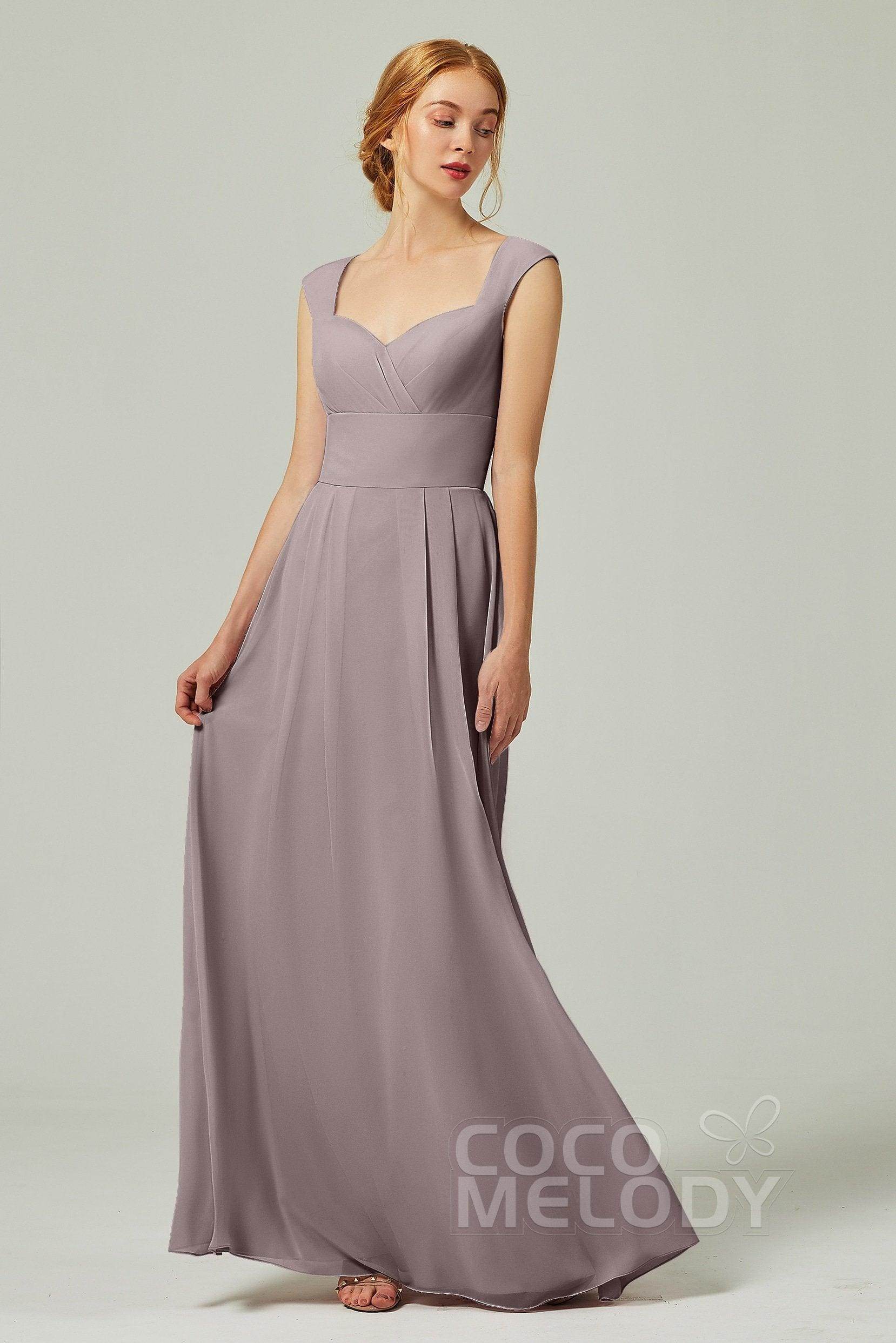 A-Line Floor Length Chiffon Bridesmaid Dress CB0315 - COCOMELODY