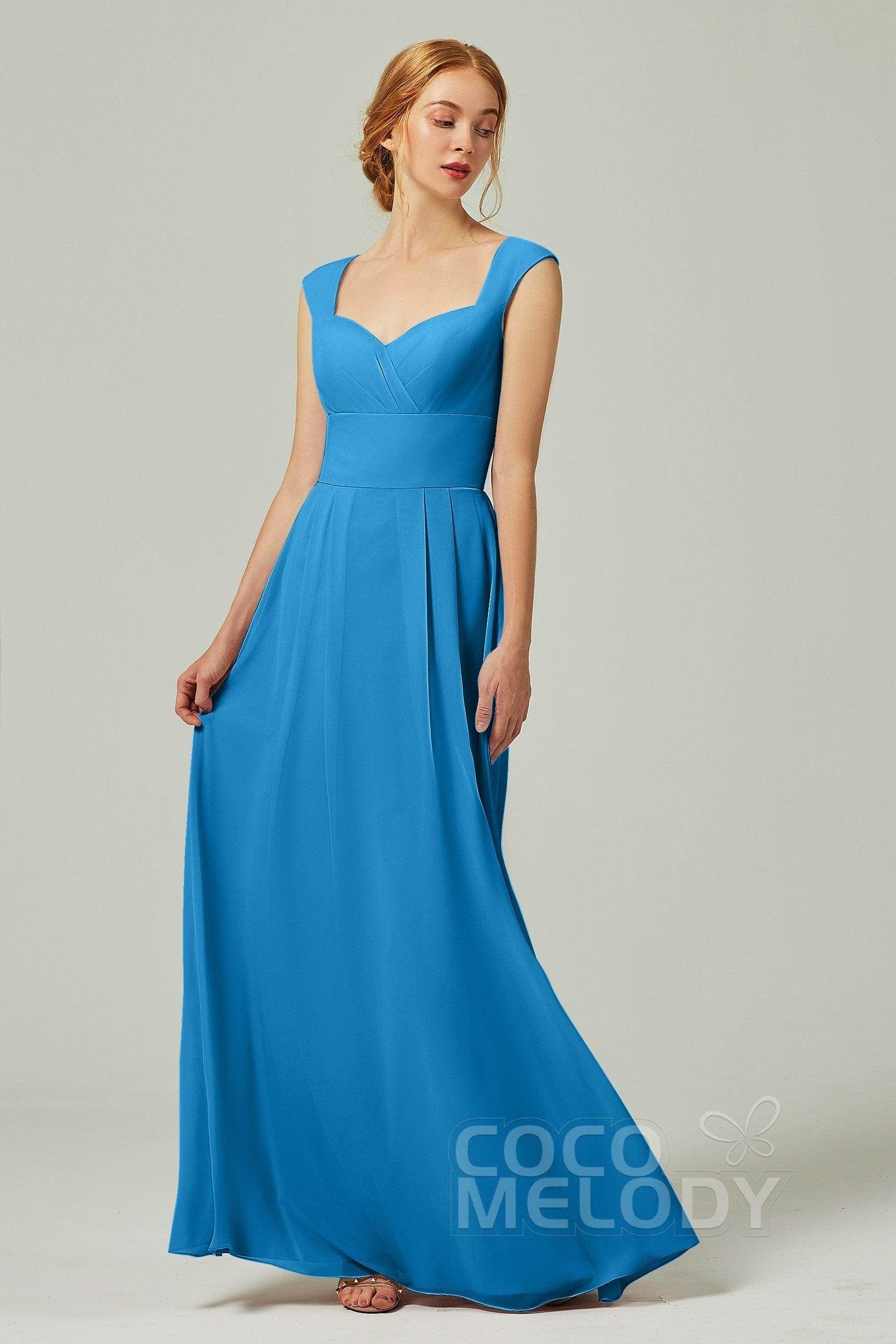 A-Line Floor Length Chiffon Bridesmaid Dress CB0315 - COCOMELODY