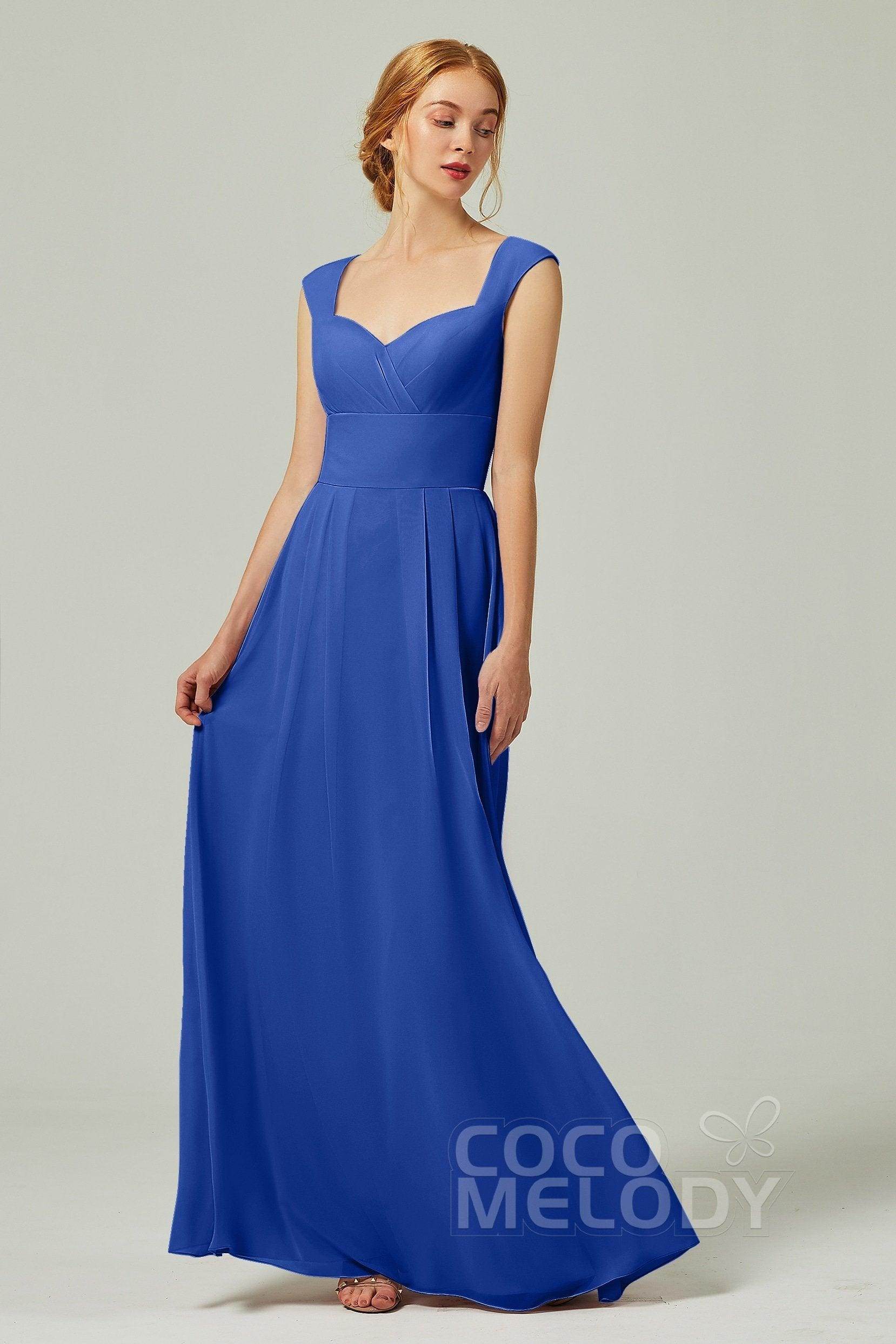 A-Line Floor Length Chiffon Bridesmaid Dress CB0315 - COCOMELODY