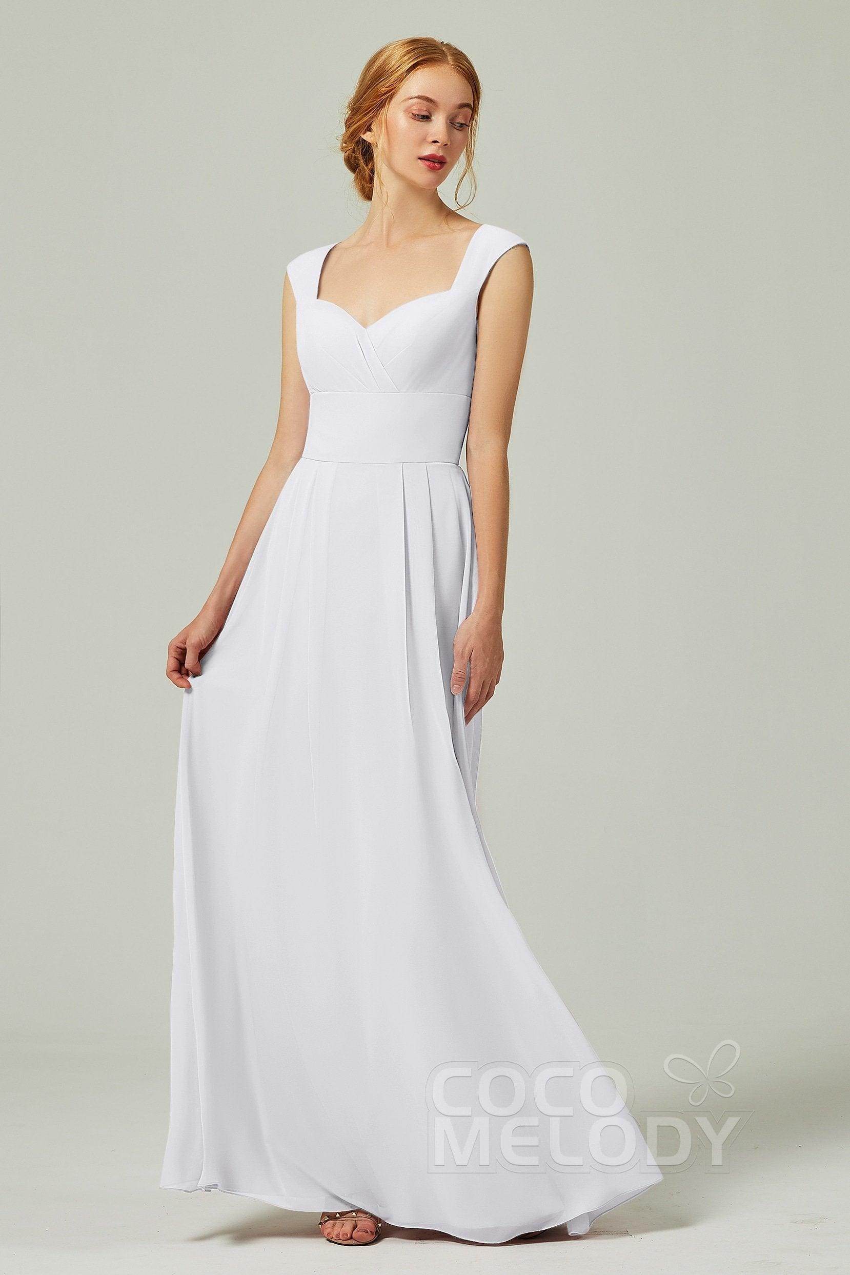 A-Line Floor Length Chiffon Bridesmaid Dress CB0315 - COCOMELODY