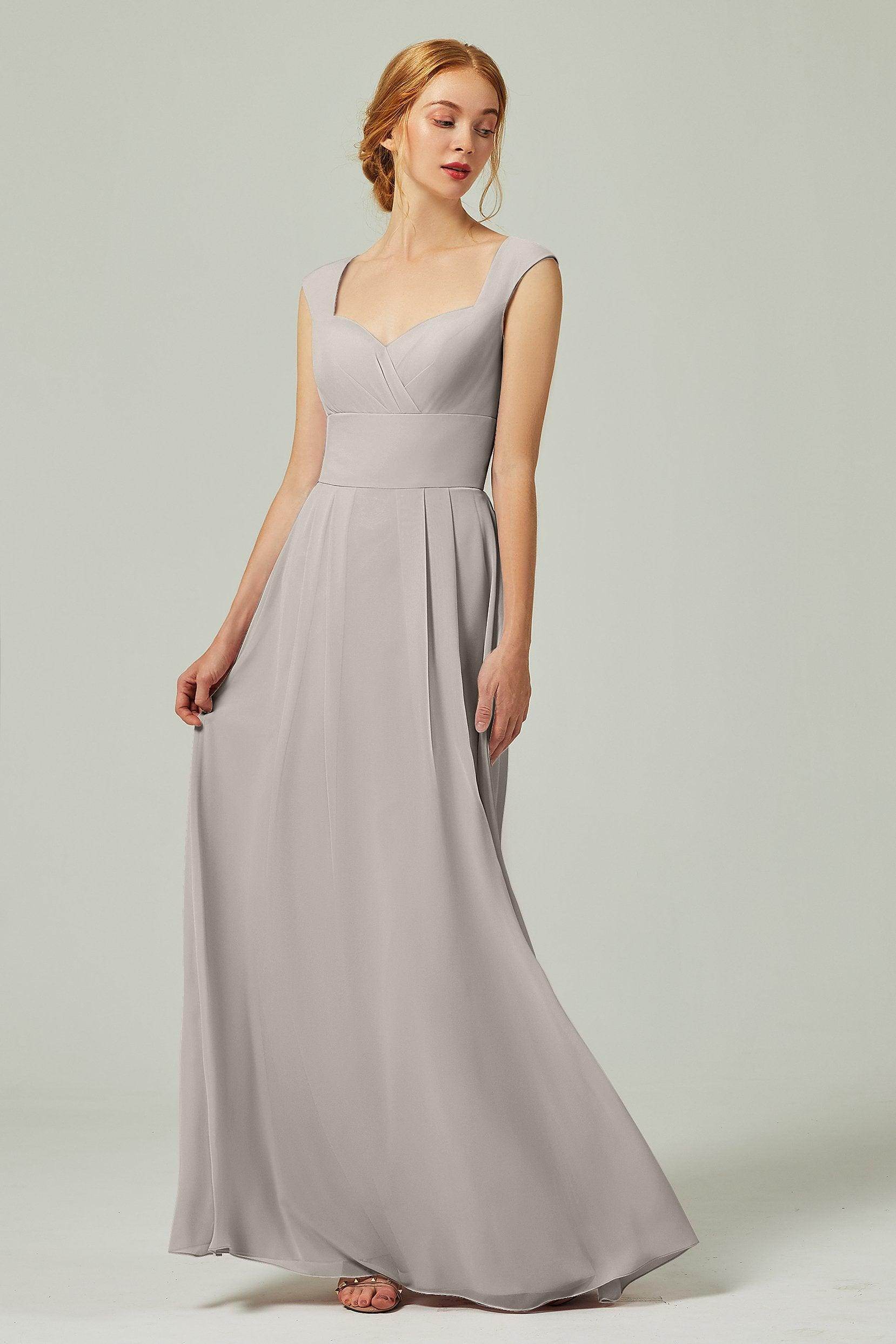 A-Line Floor Length Chiffon Bridesmaid Dress CB0315 - COCOMELODY