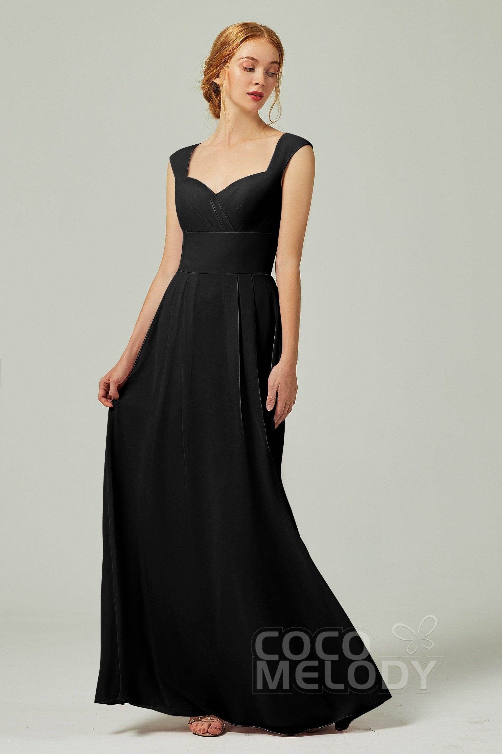 A-Line Floor Length Chiffon Bridesmaid Dress CB0315 - COCOMELODY