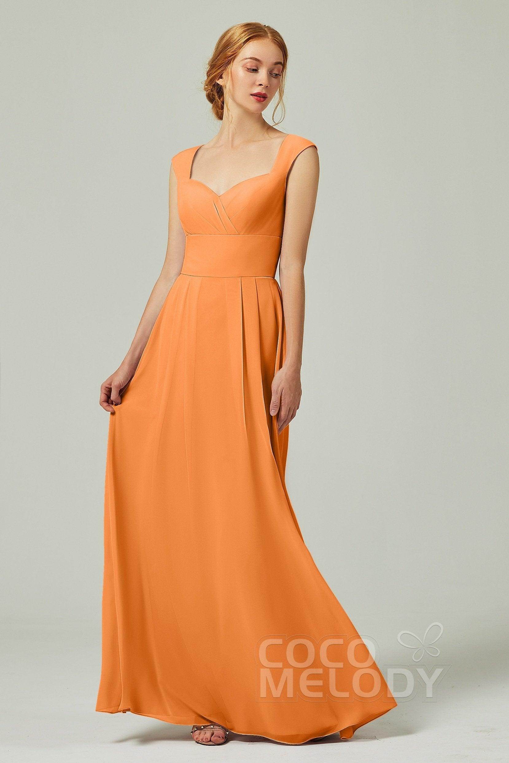 A-Line Floor Length Chiffon Bridesmaid Dress CB0315 - COCOMELODY
