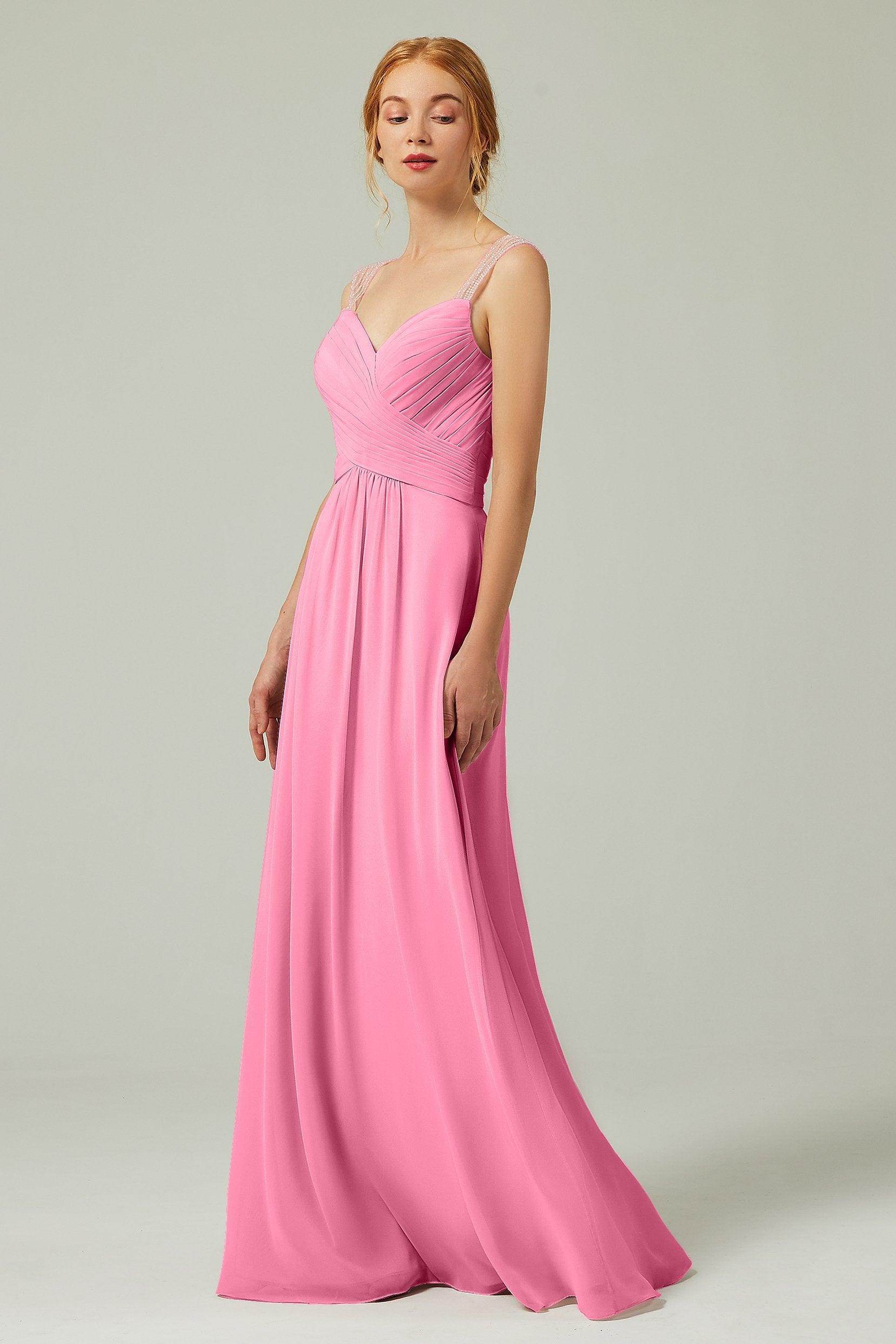 A-Line Floor Length Chiffon Bridesmaid Dress CB0316 - COCOMELODY