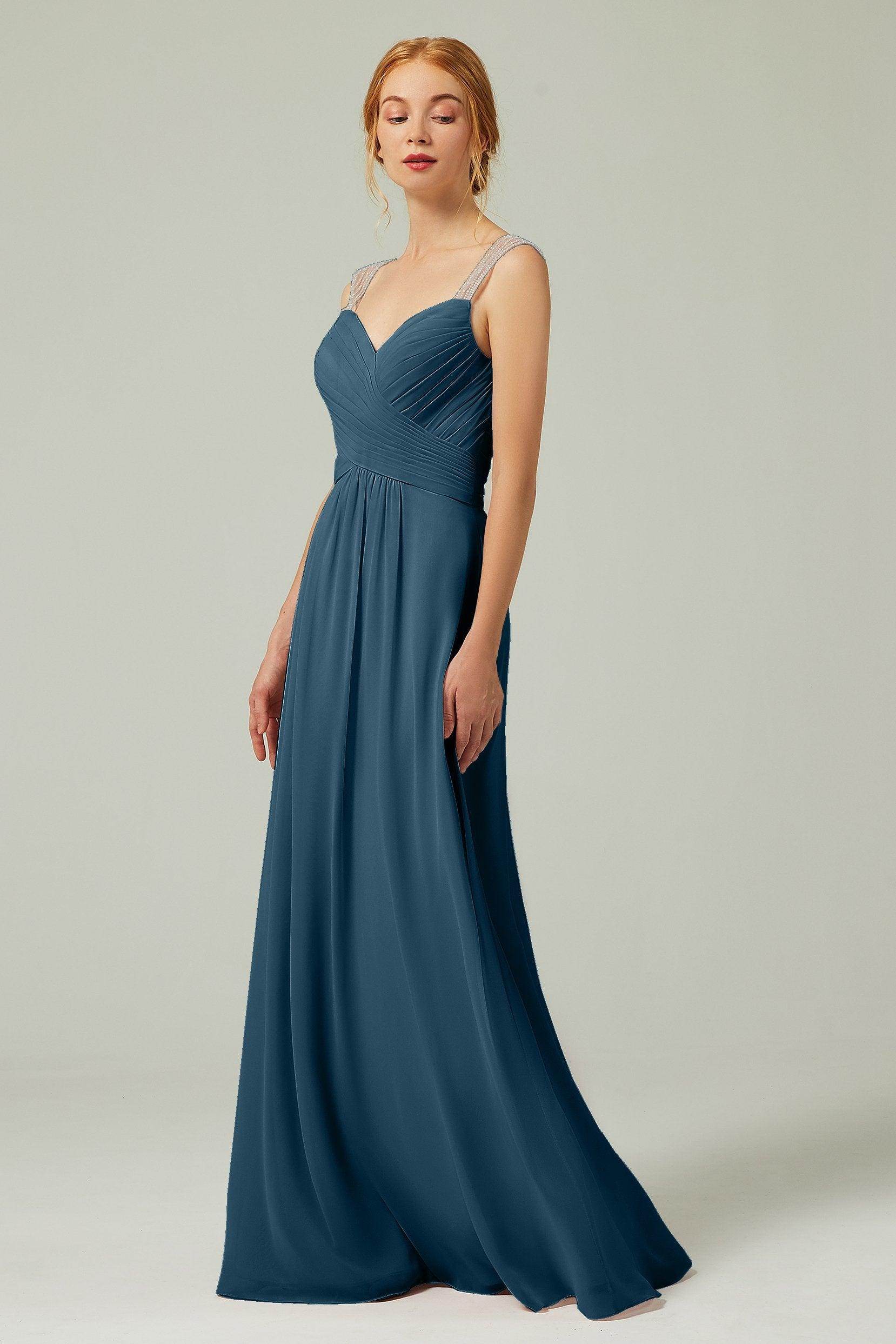 A-Line Floor Length Chiffon Bridesmaid Dress CB0316 - COCOMELODY