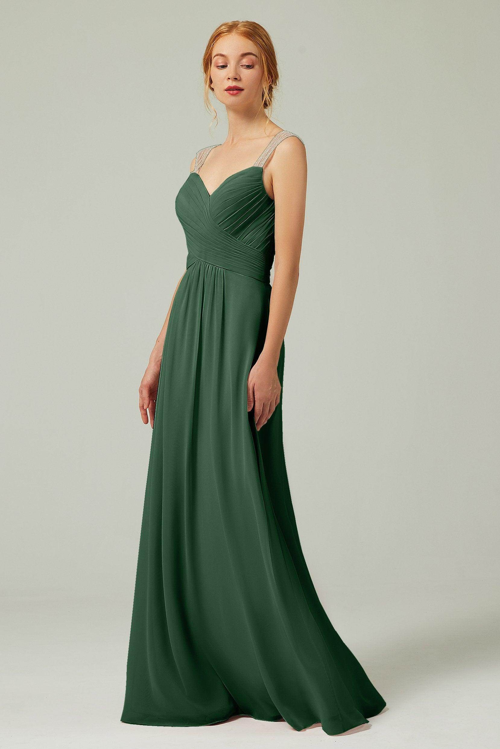 A-Line Floor Length Chiffon Bridesmaid Dress CB0316 - COCOMELODY