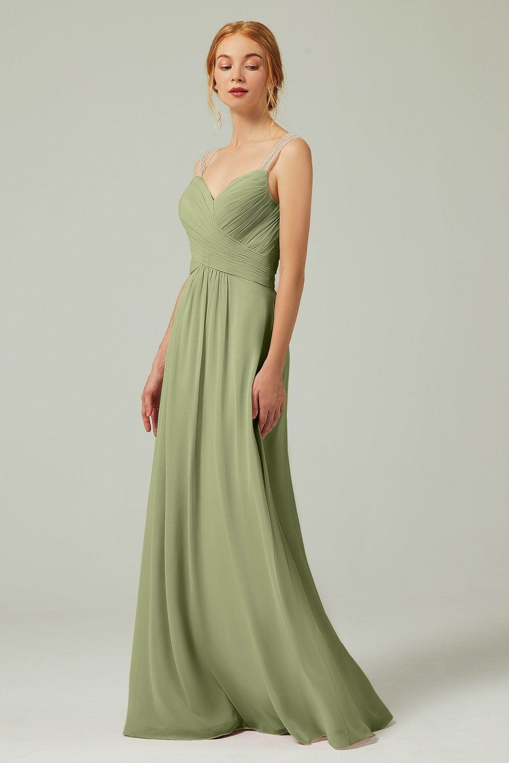 A-Line Floor Length Chiffon Bridesmaid Dress CB0316 - COCOMELODY