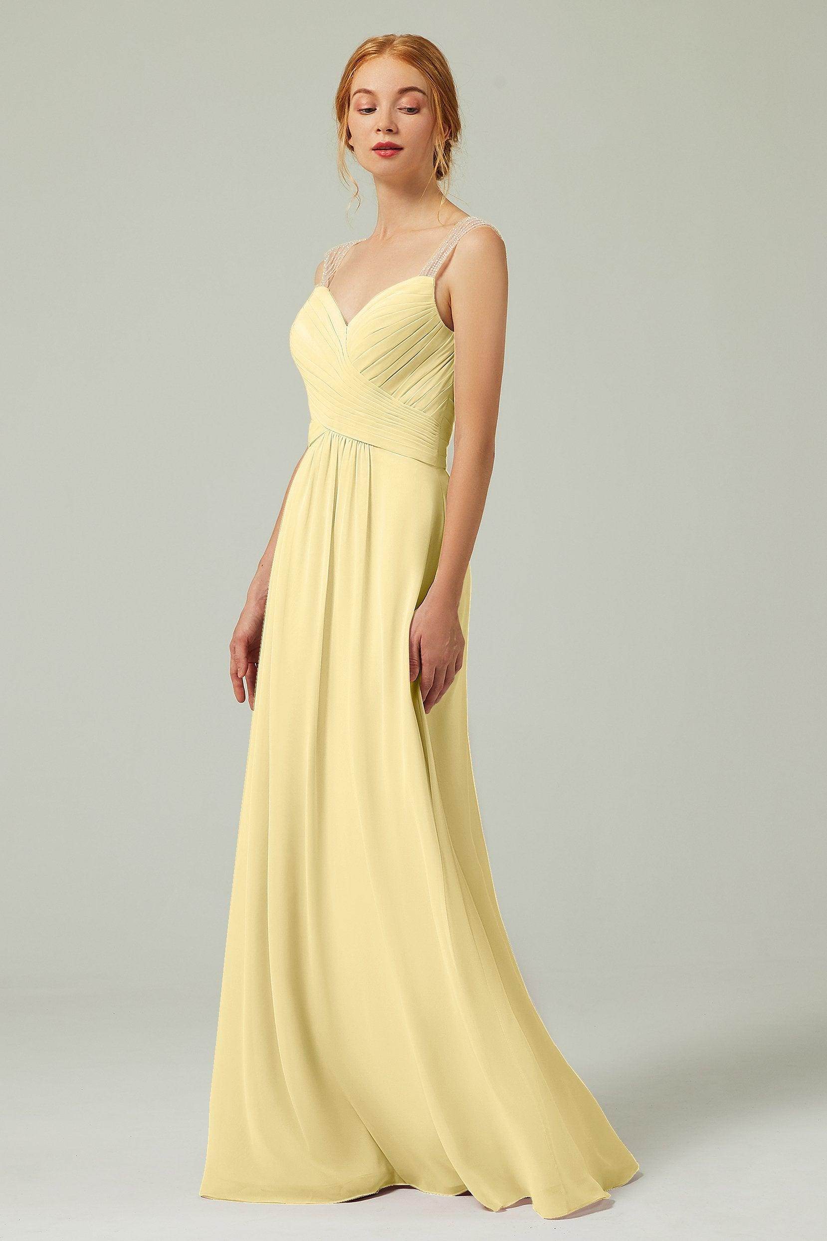 A-Line Floor Length Chiffon Bridesmaid Dress CB0316 - COCOMELODY