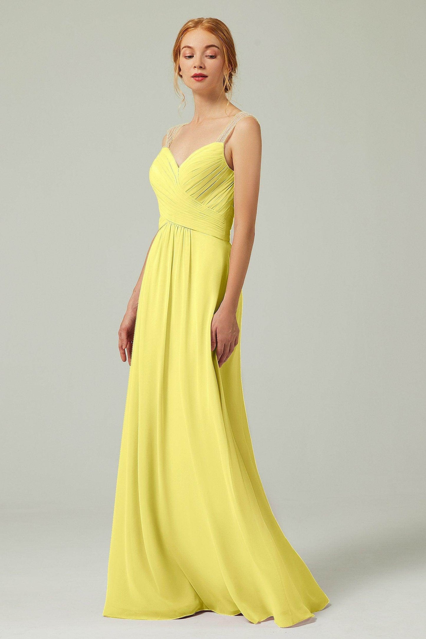 A-Line Floor Length Chiffon Bridesmaid Dress CB0316 - COCOMELODY