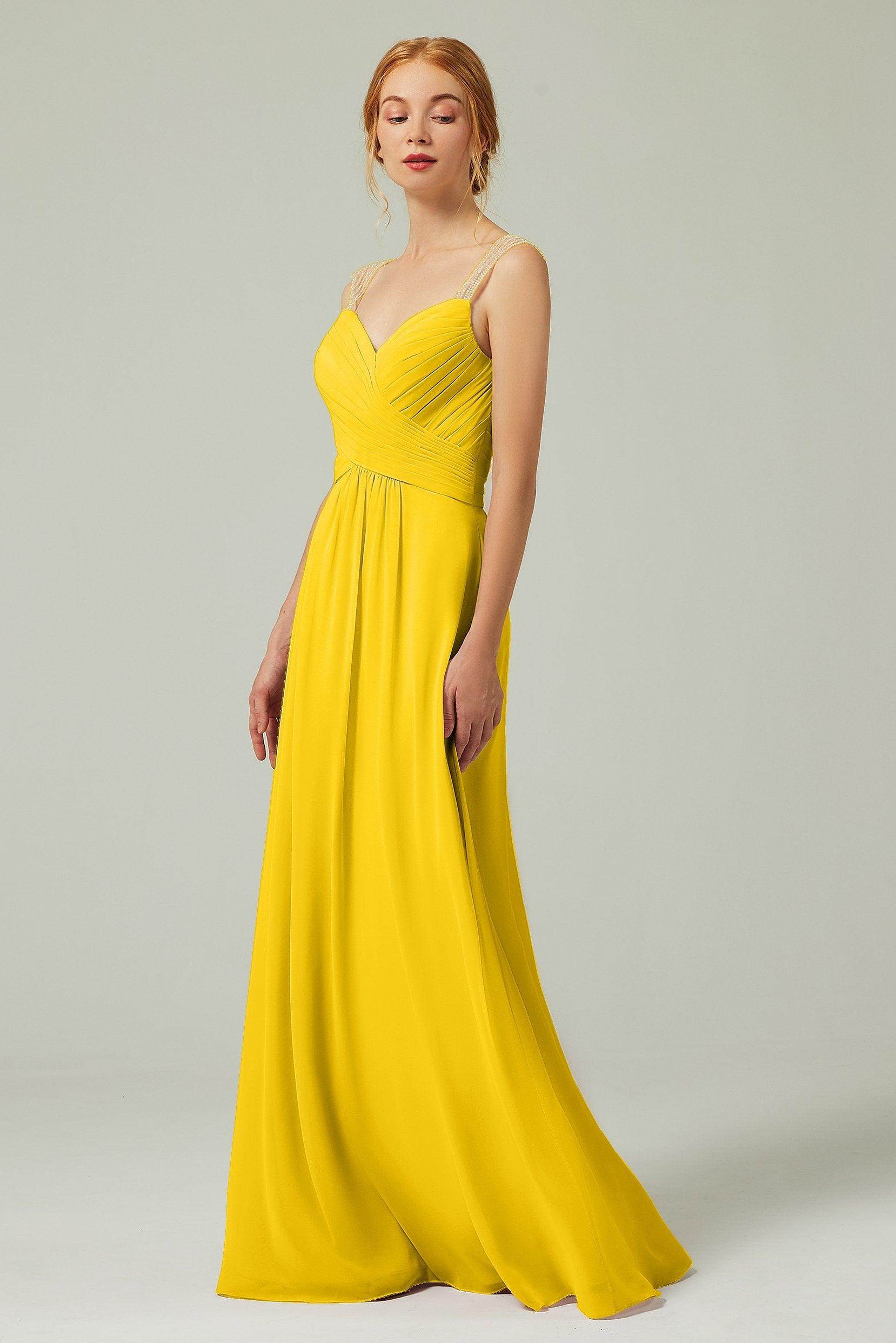 A-Line Floor Length Chiffon Bridesmaid Dress CB0316 - COCOMELODY