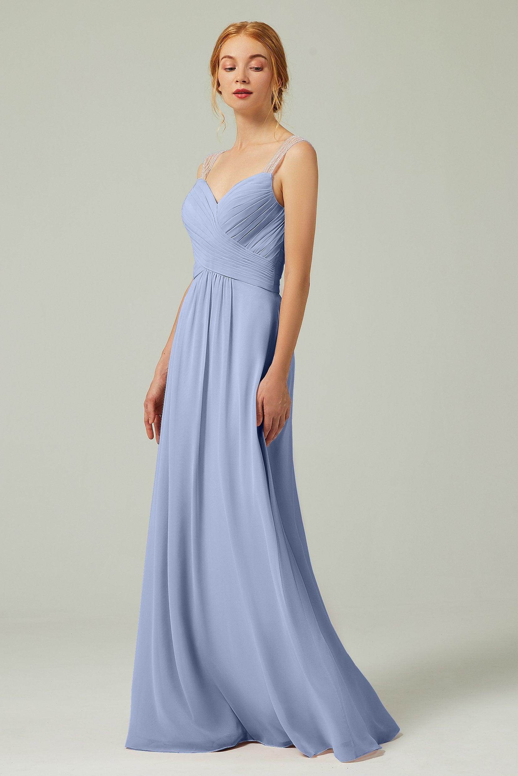 A-Line Floor Length Chiffon Bridesmaid Dress CB0316 - COCOMELODY