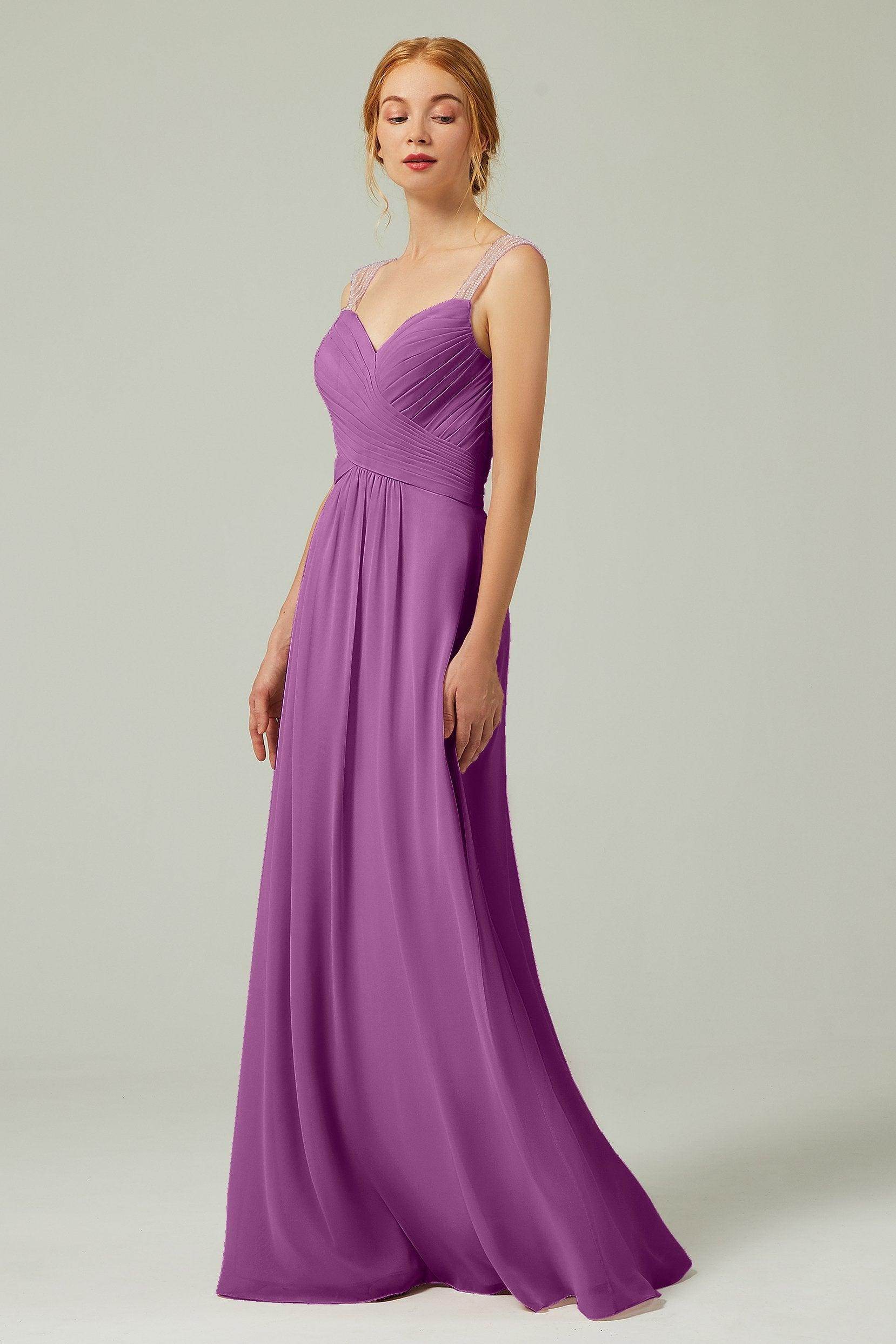 A-Line Floor Length Chiffon Bridesmaid Dress CB0316 - COCOMELODY