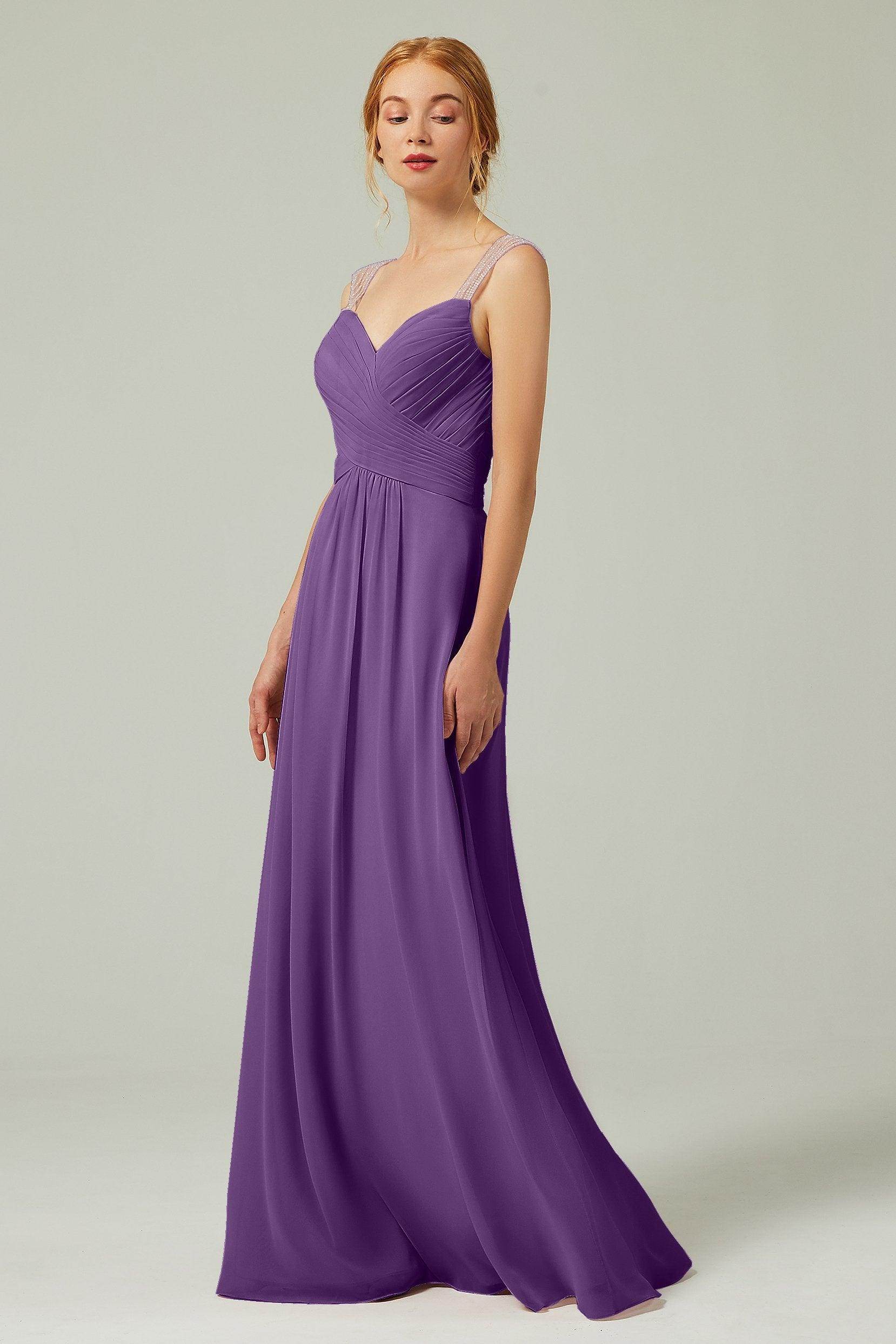 A-Line Floor Length Chiffon Bridesmaid Dress CB0316 - COCOMELODY