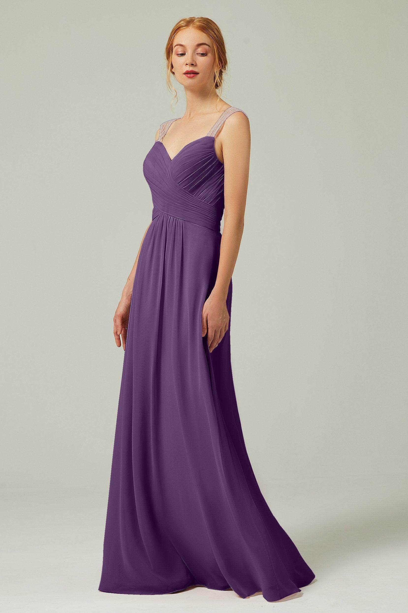 A-Line Floor Length Chiffon Bridesmaid Dress CB0316 - COCOMELODY